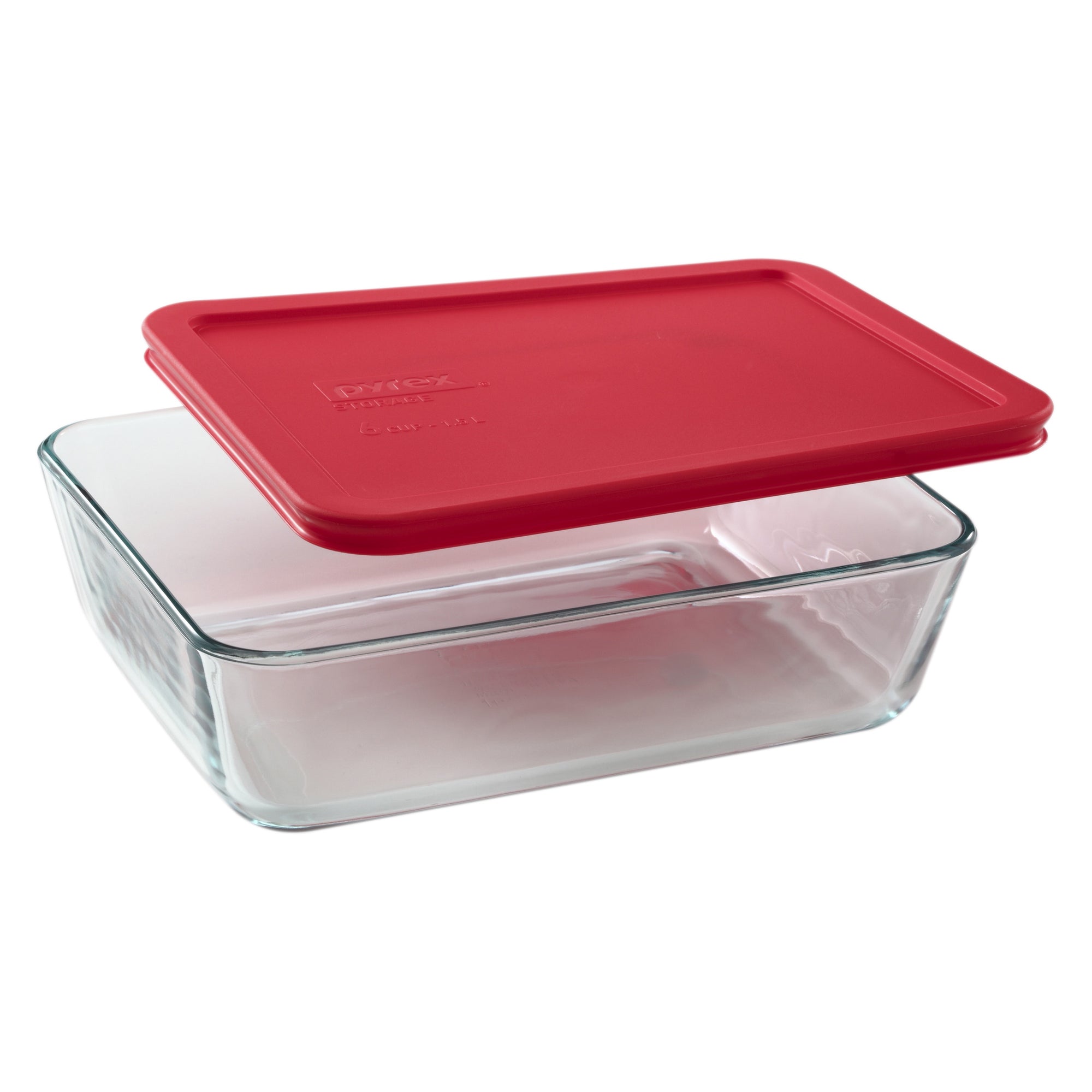 Pyrex Glass Rectangle Container - Red (1.4L)