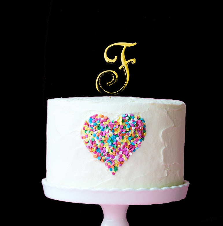 Sugar Crafty Cake Topper Letter F Gold 7cm