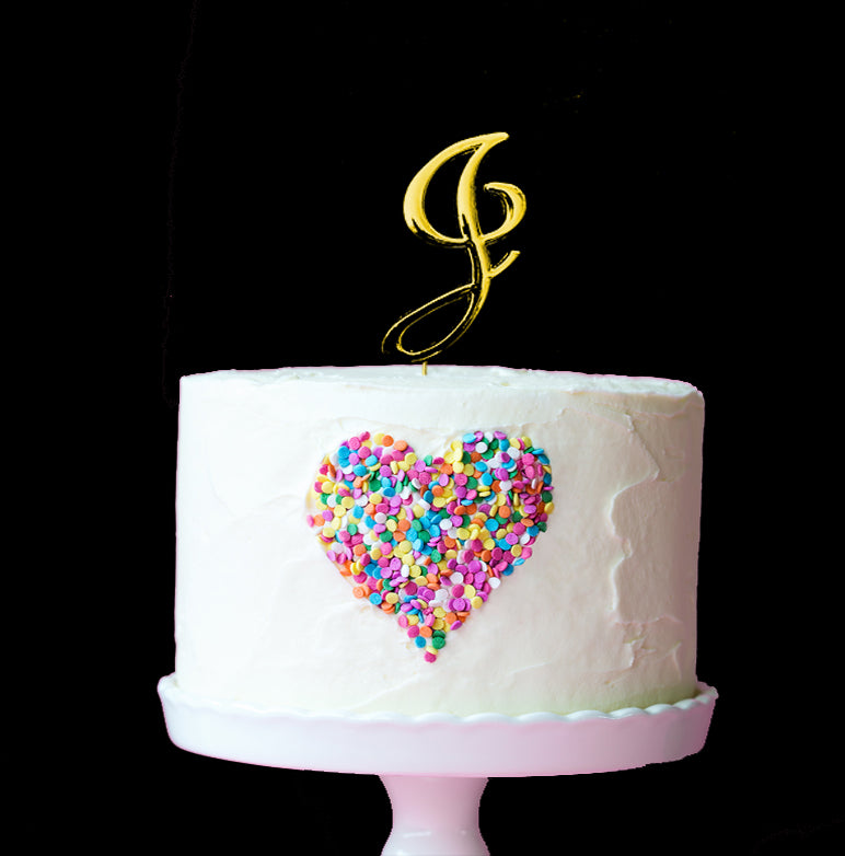 Sugar Crafty Cake Topper Letter J Gold 7cm