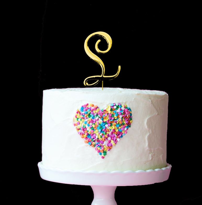 Sugar Crafty Cake Topper Letter L Gold 7cm