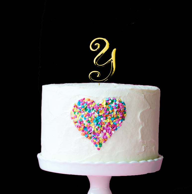 Sugar Crafty Cake Topper Letter Y Gold 7cm