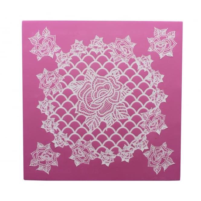 Claire Bowman Cake Lace Ring of Roses 3D Cake Lace Mat