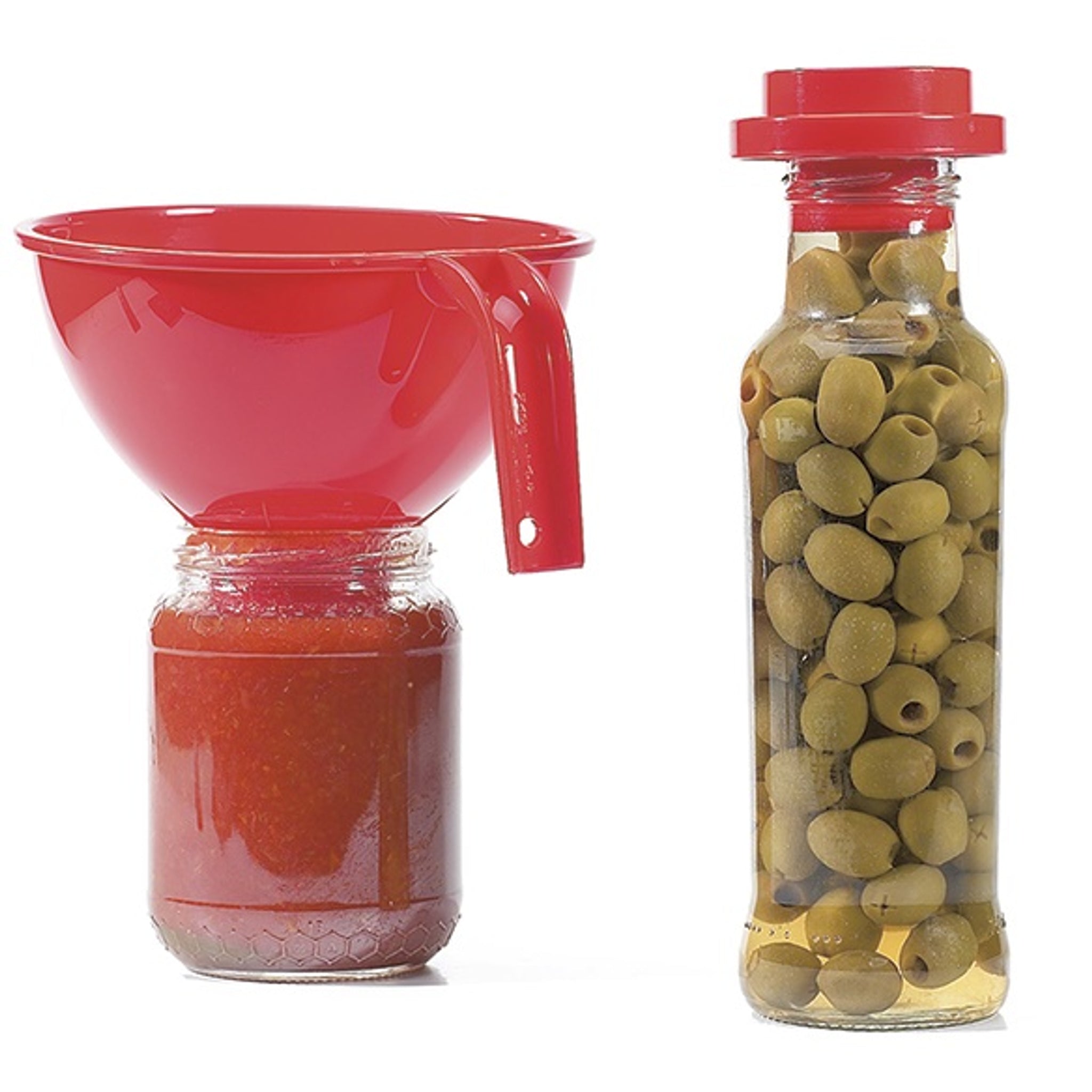 Rigamonti Red Plastic Canning Funnel with Reducer