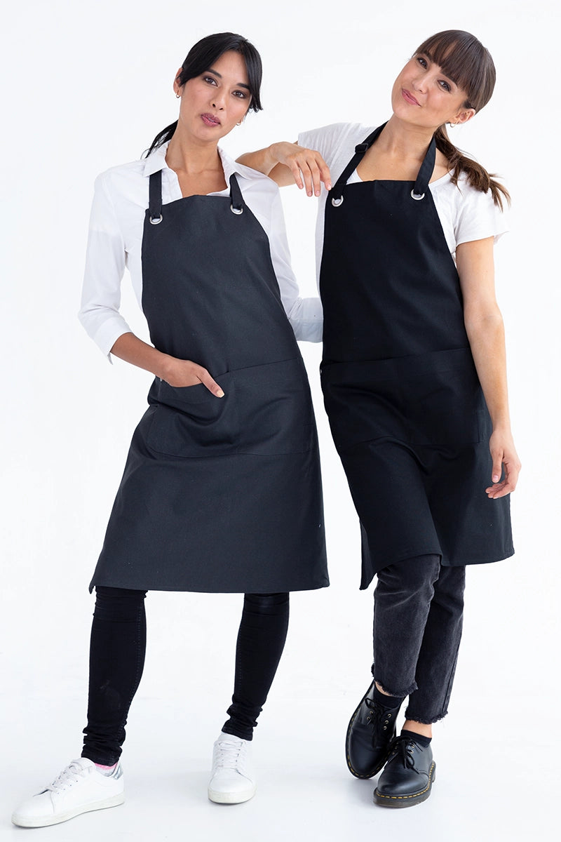 Aussie Chef Cantine Bib Apron - Black