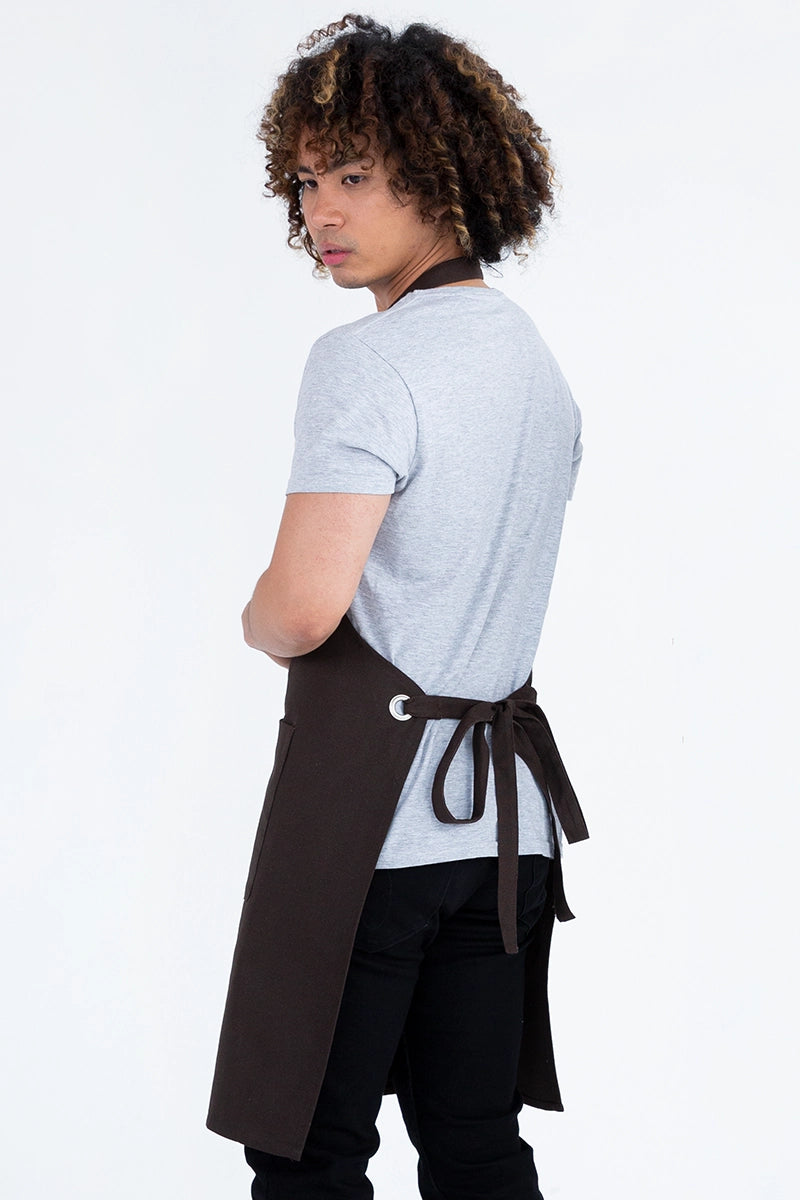 Aussie Chef Cantine Bib Apron - Chocolate Brown
