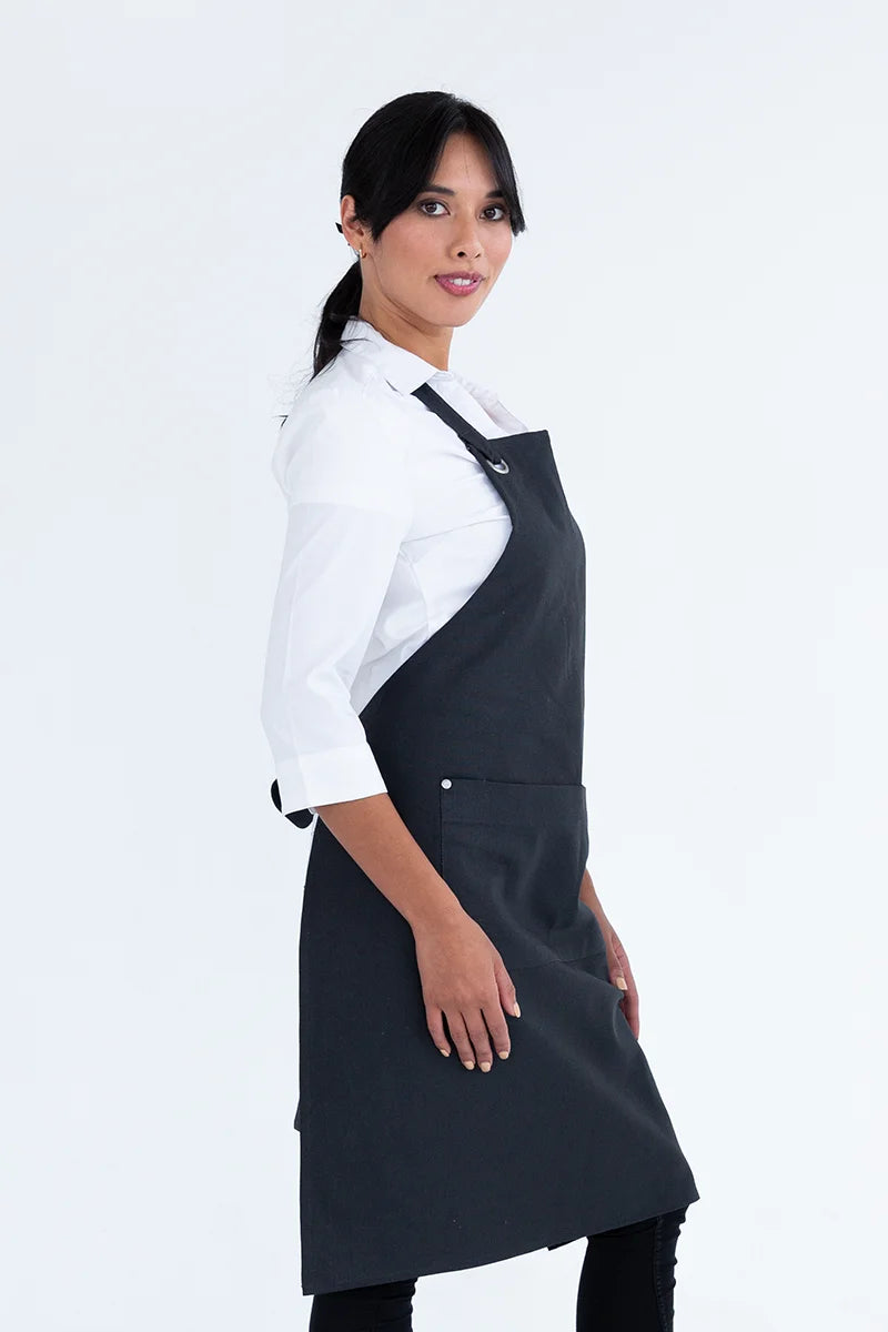 Aussie Chef Cantine Bib Apron - Dark Grey