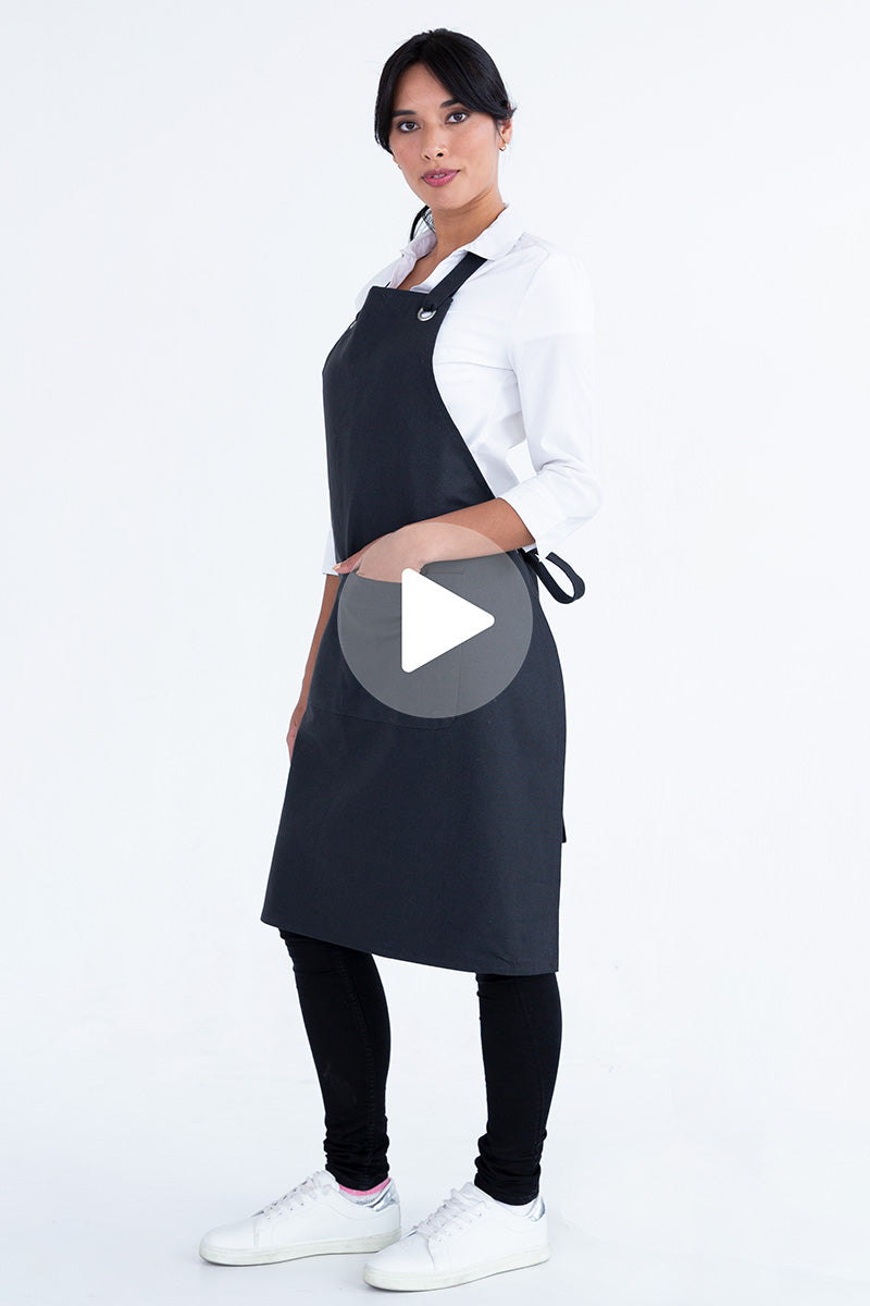 Aussie Chef Cantine Bib Apron - Dark Grey
