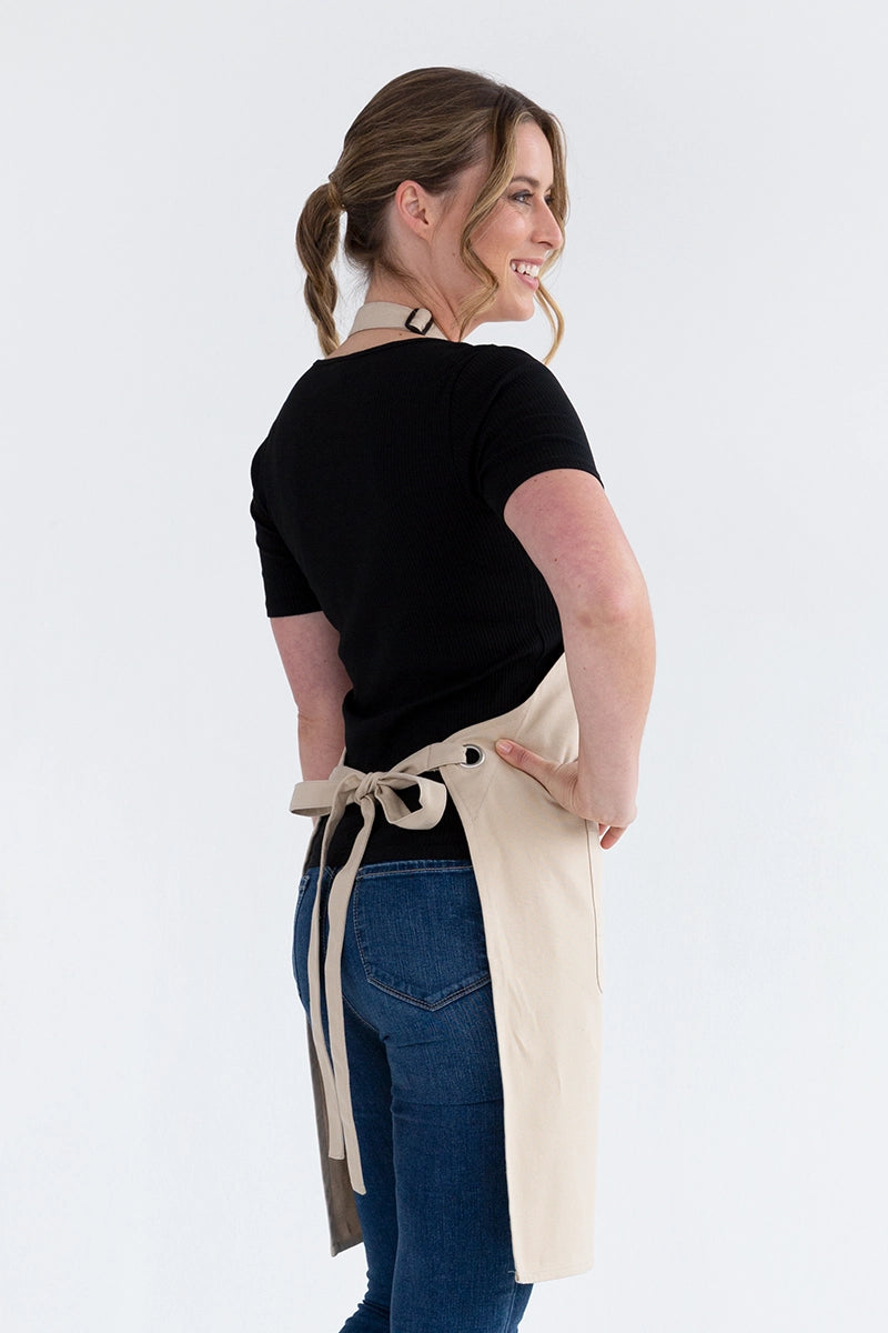 Aussie Chef Cantine Bib Apron - Stone