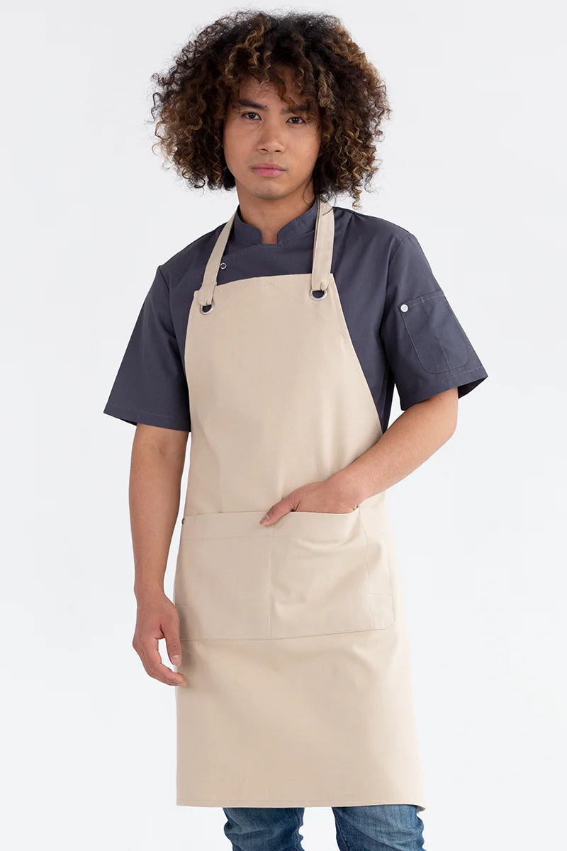Aussie Chef Cantine Bib Apron - Stone