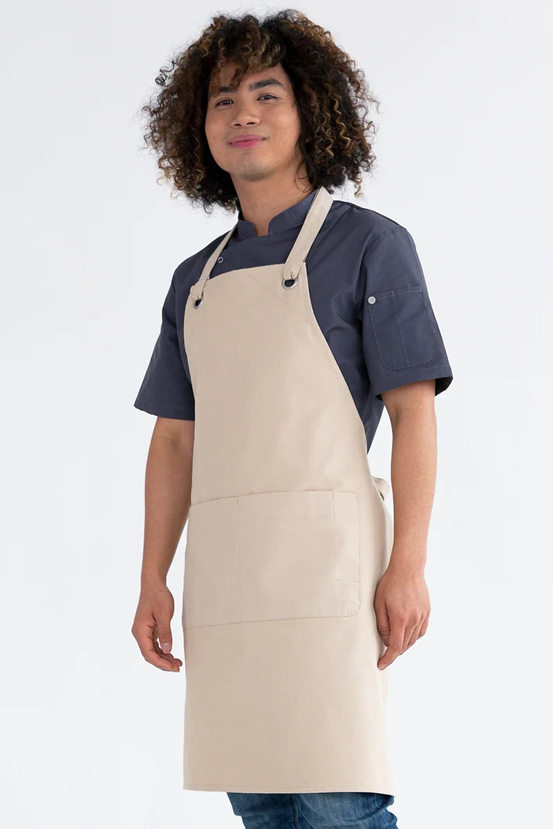 Aussie Chef Cantine Bib Apron - Stone
