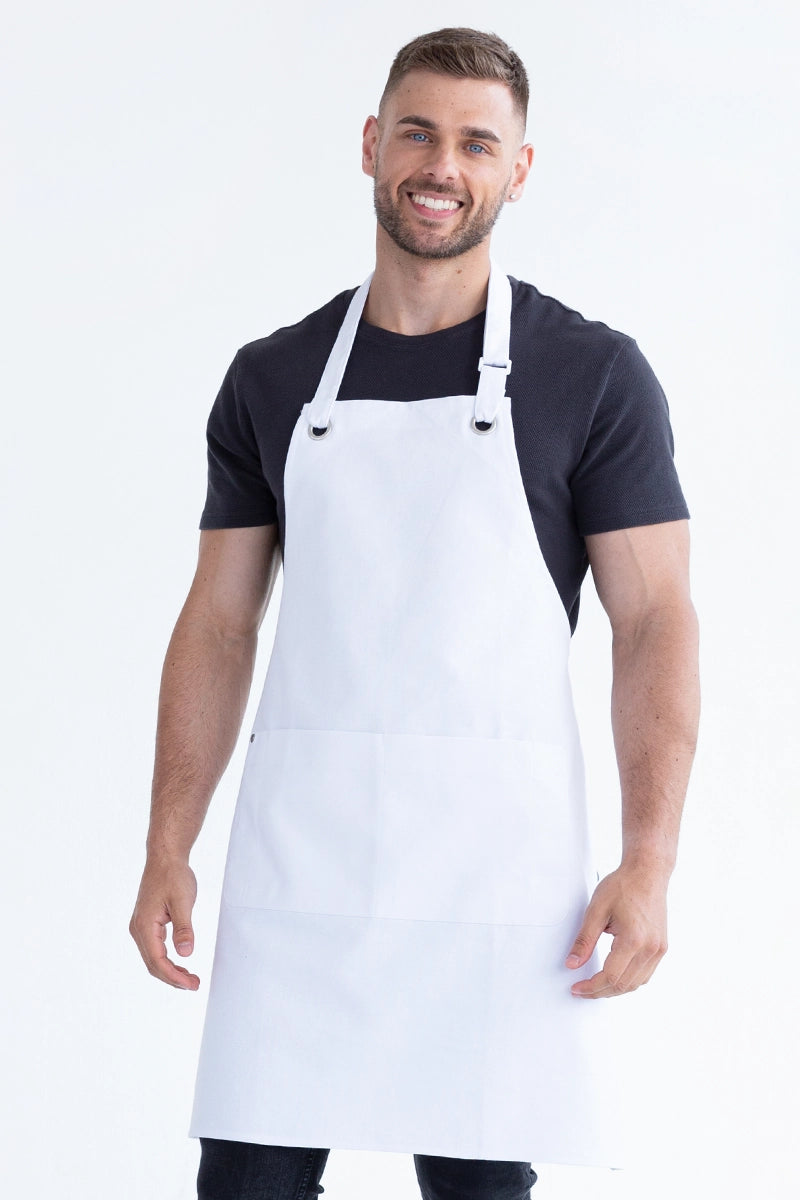 Aussie Chef Cantine Bib Apron - White