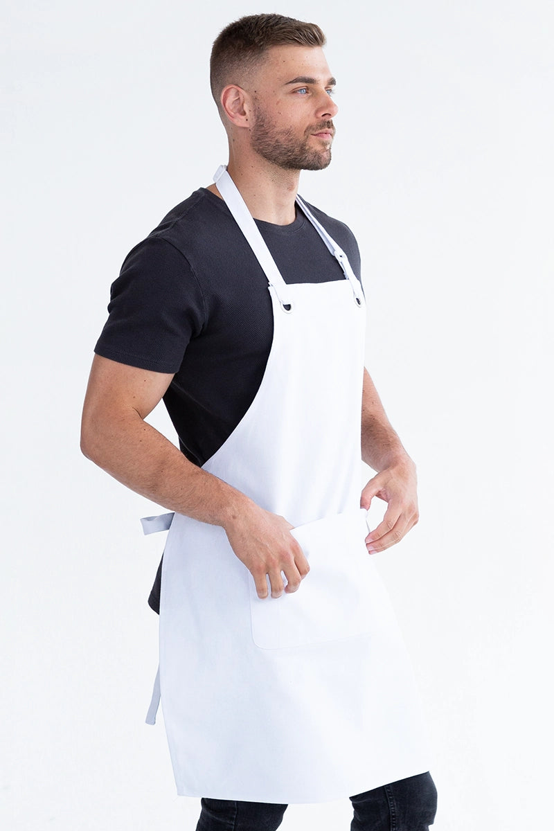 Aussie Chef Cantine Bib Apron - White