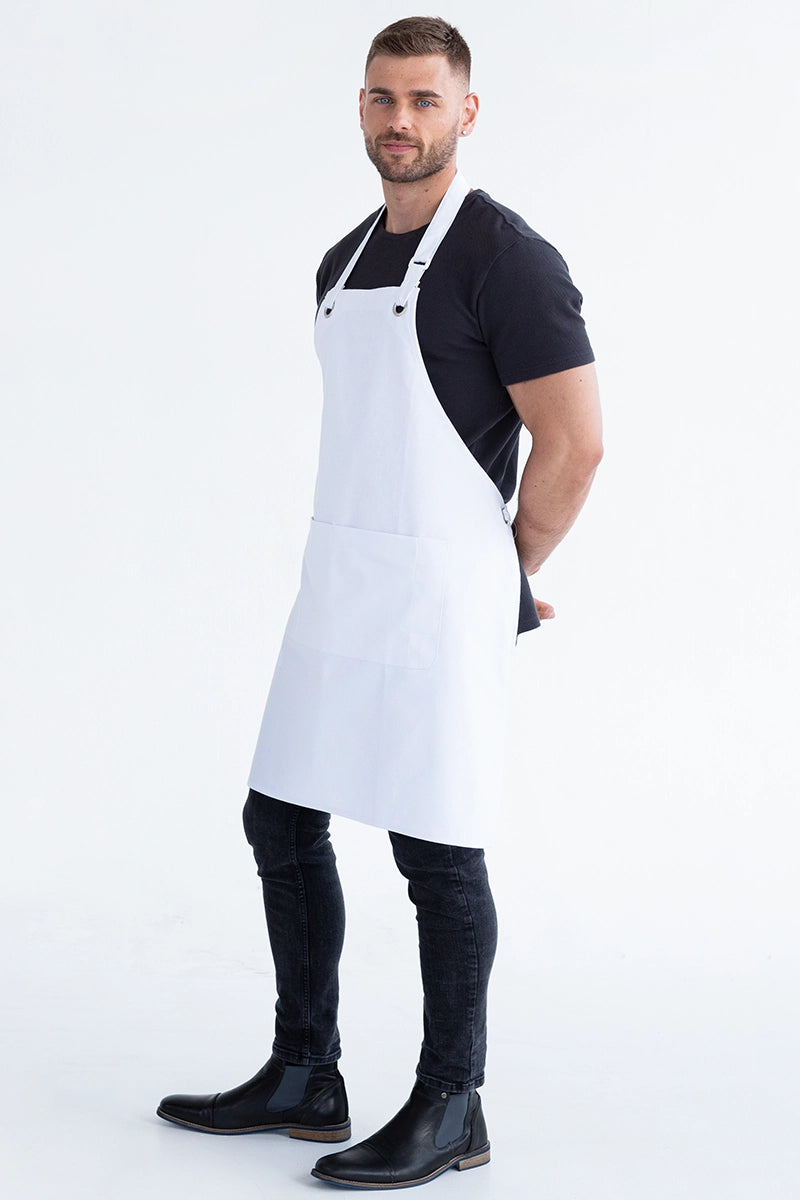 Aussie Chef Cantine Bib Apron - White