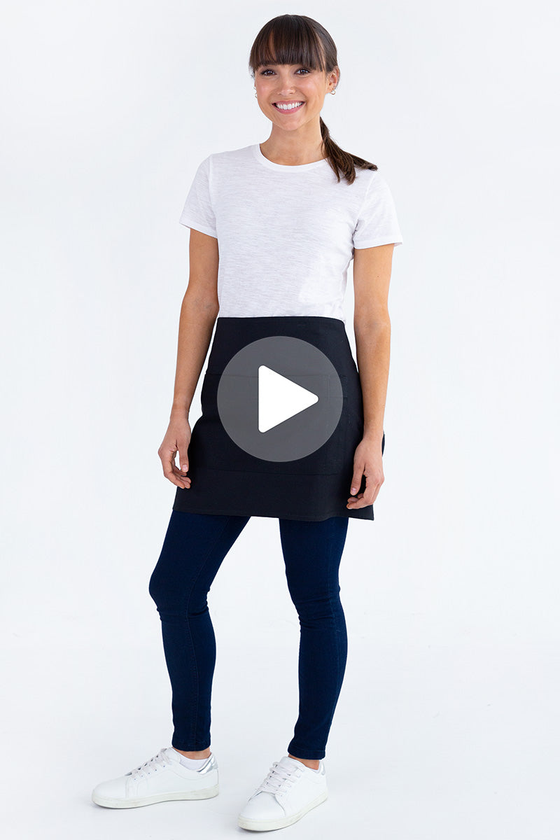Aussie Chef Cantine Waist Apron - Black
