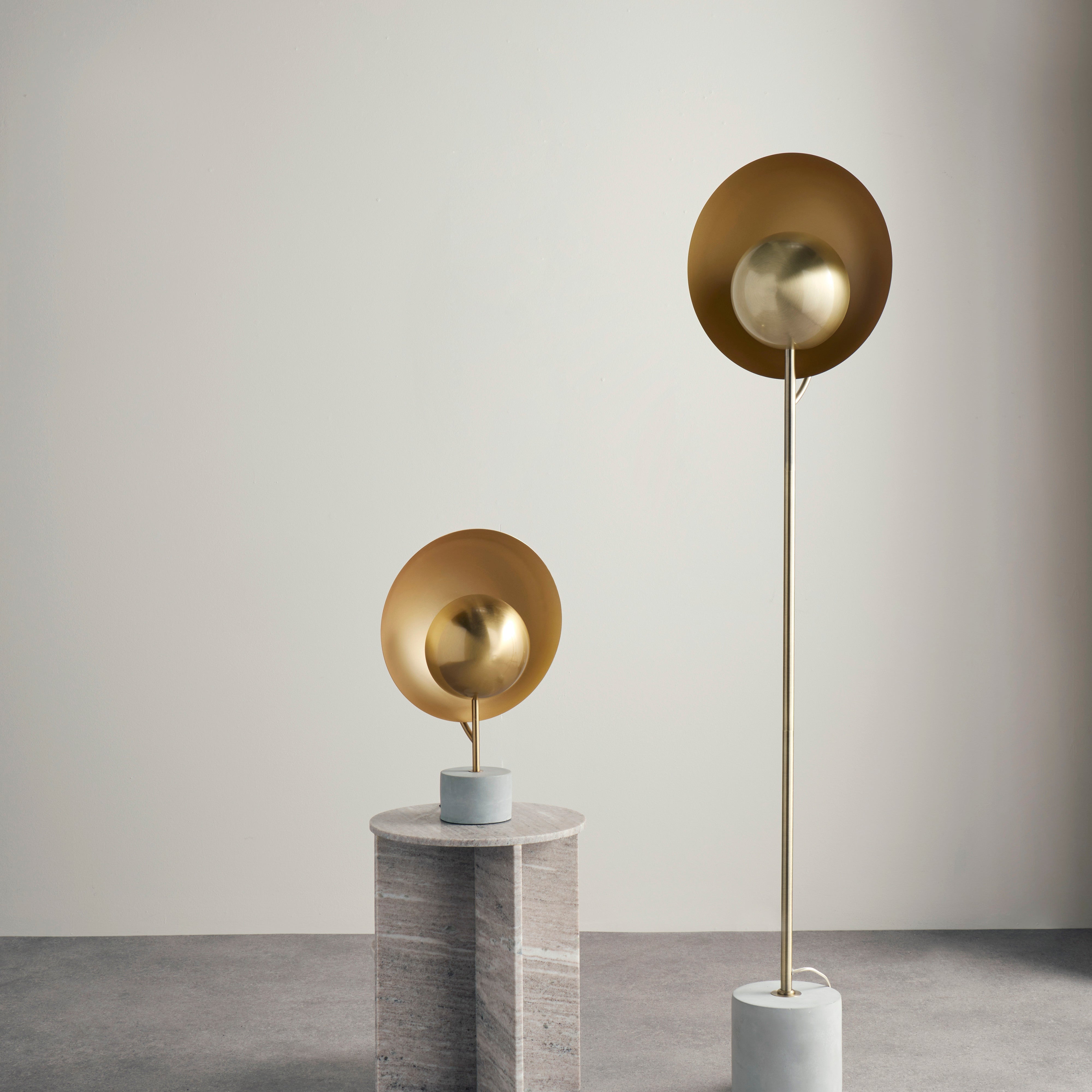Grand Designs Owen Table Lamp Antique Brass & Cement