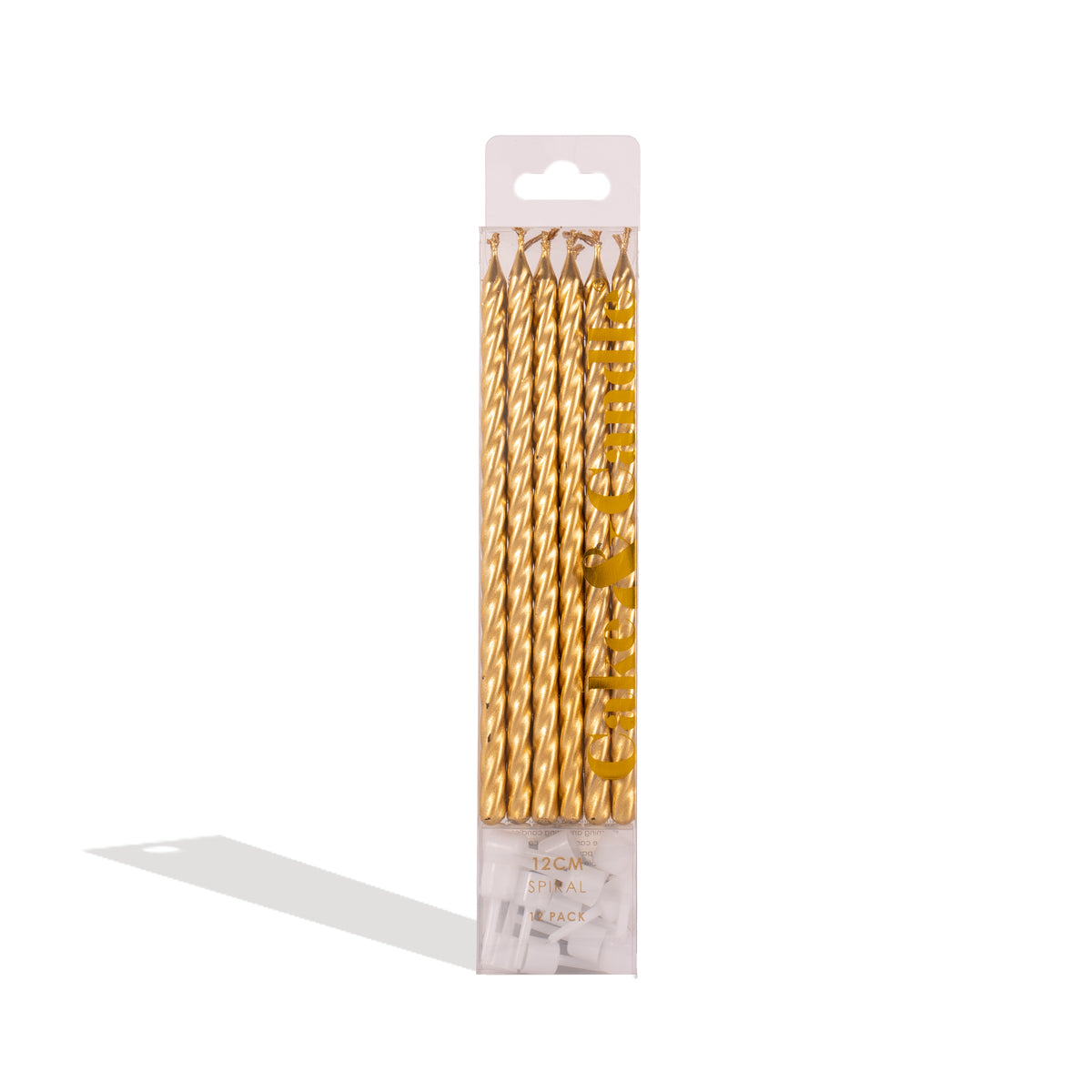 Cake & Candle Spiral Cake Candles Gold 12 Pack