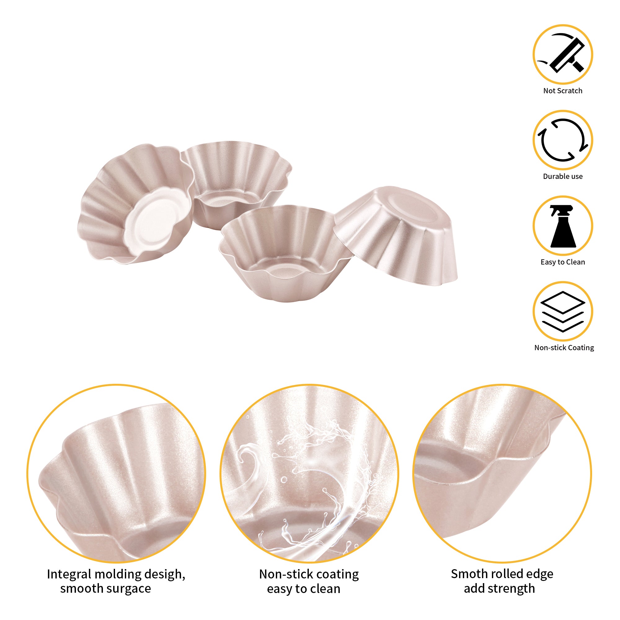 CHEFMADE Mini Tart Pan 7.7cm Set of 4 (WK9196)