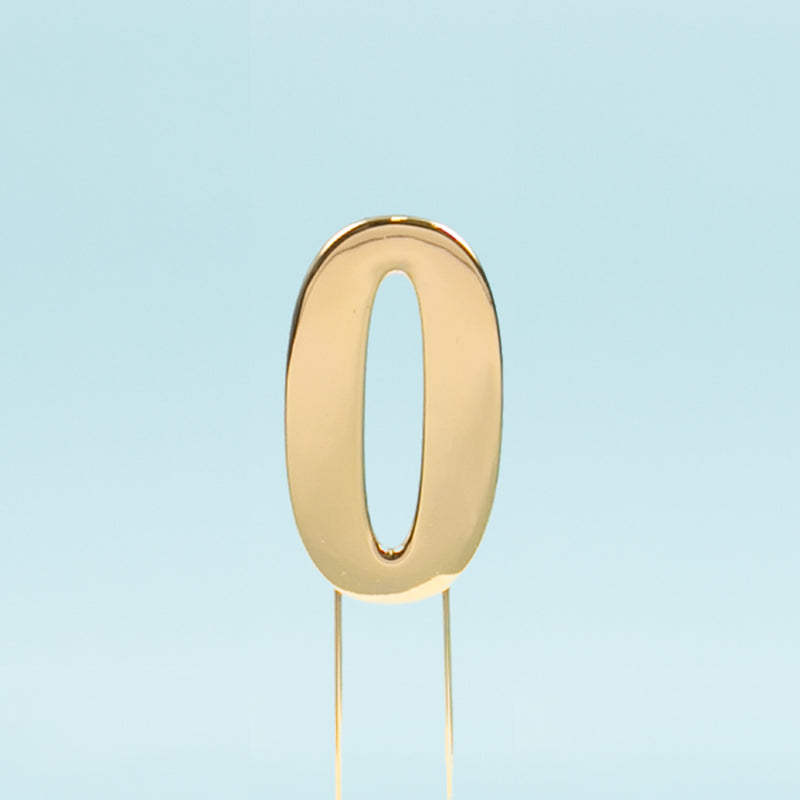 Cake & Candle Bold Cake Topper Number 0 Gold