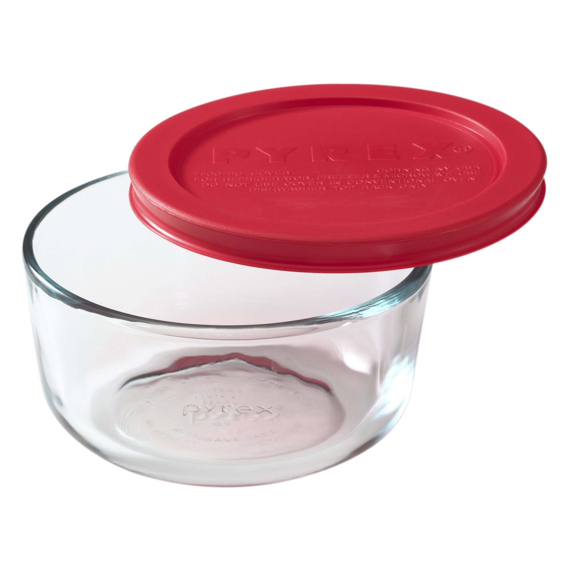 Pyrex Glass Round Container - Red (473mL)