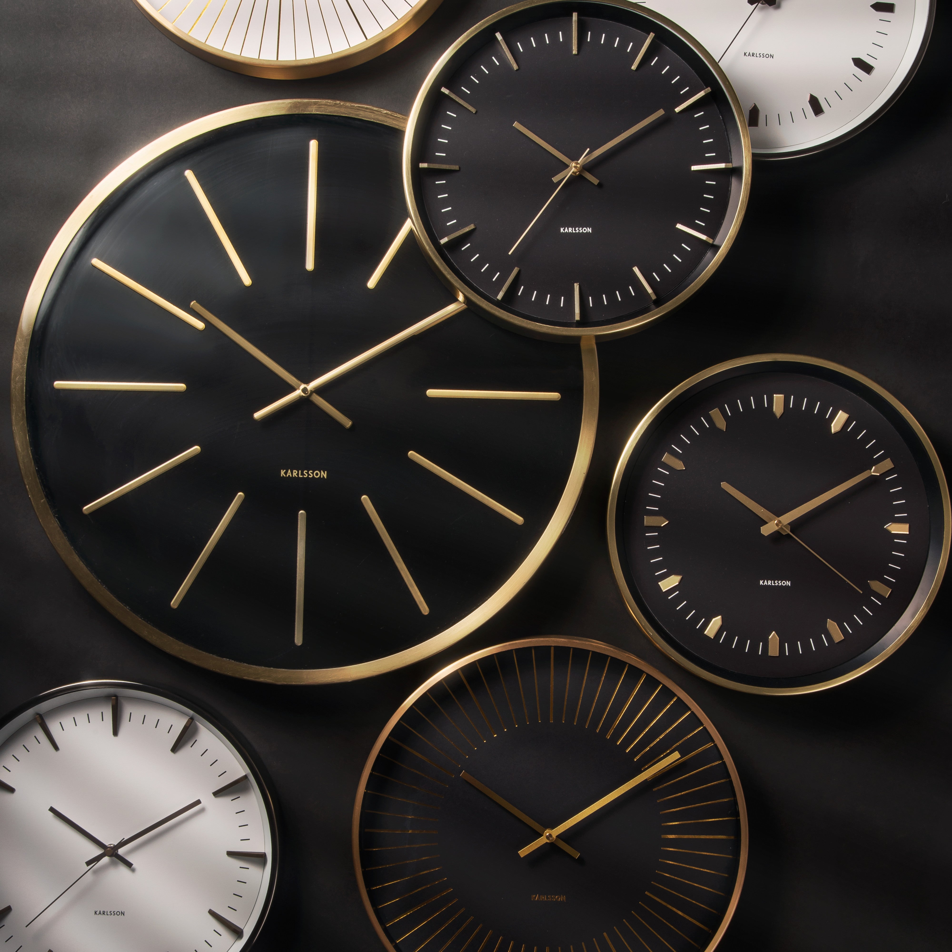 Karlsson Arrow Batons Wall Clock Gun Metal
