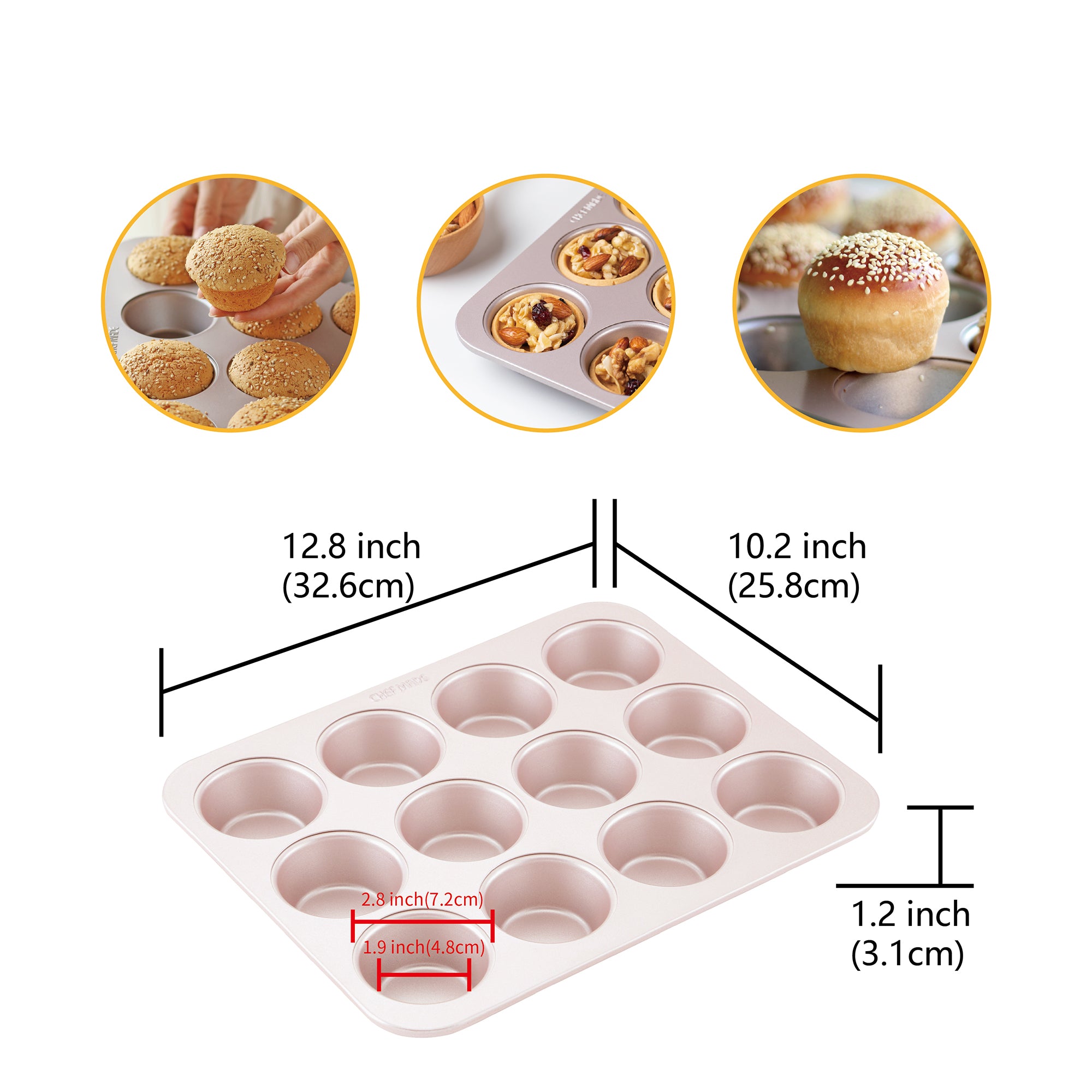 CHEFMADE Muffin Pan 12 Cup (WK9067)