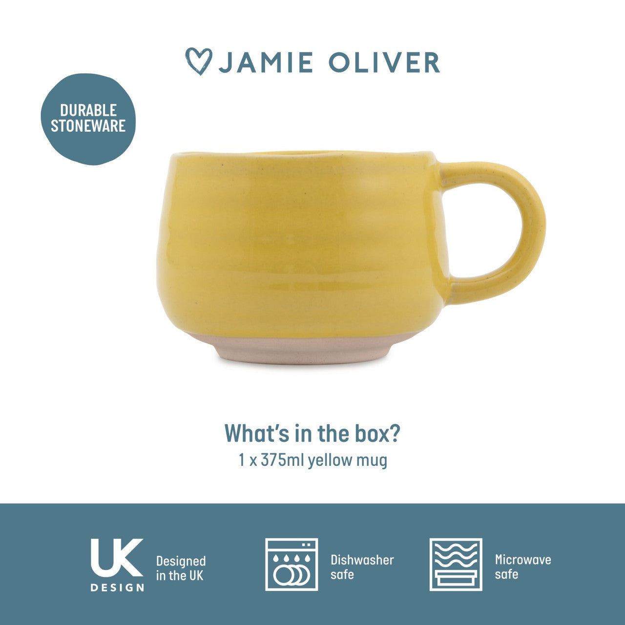 Jamie Oliver Big Love 375ml Cosy Cuppa Mug Yellow