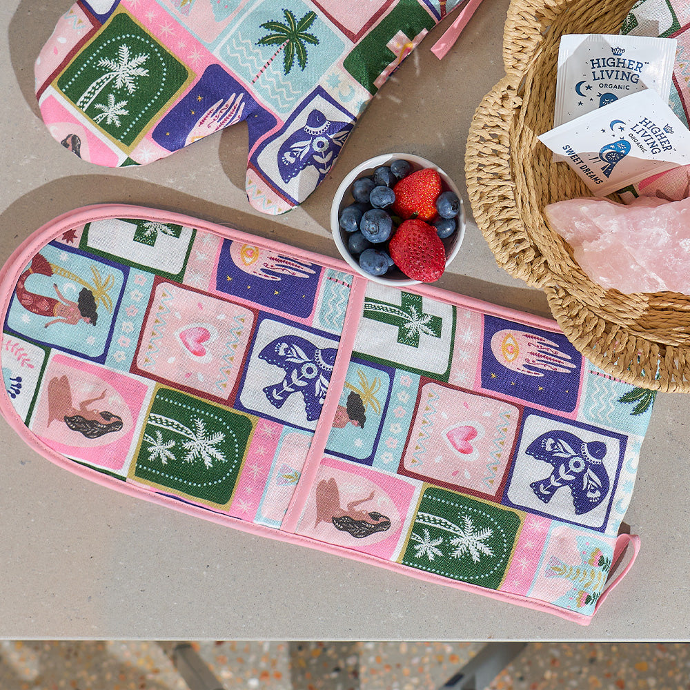 Annabel Trends Linen Double Oven Mitt Celestial Dreams