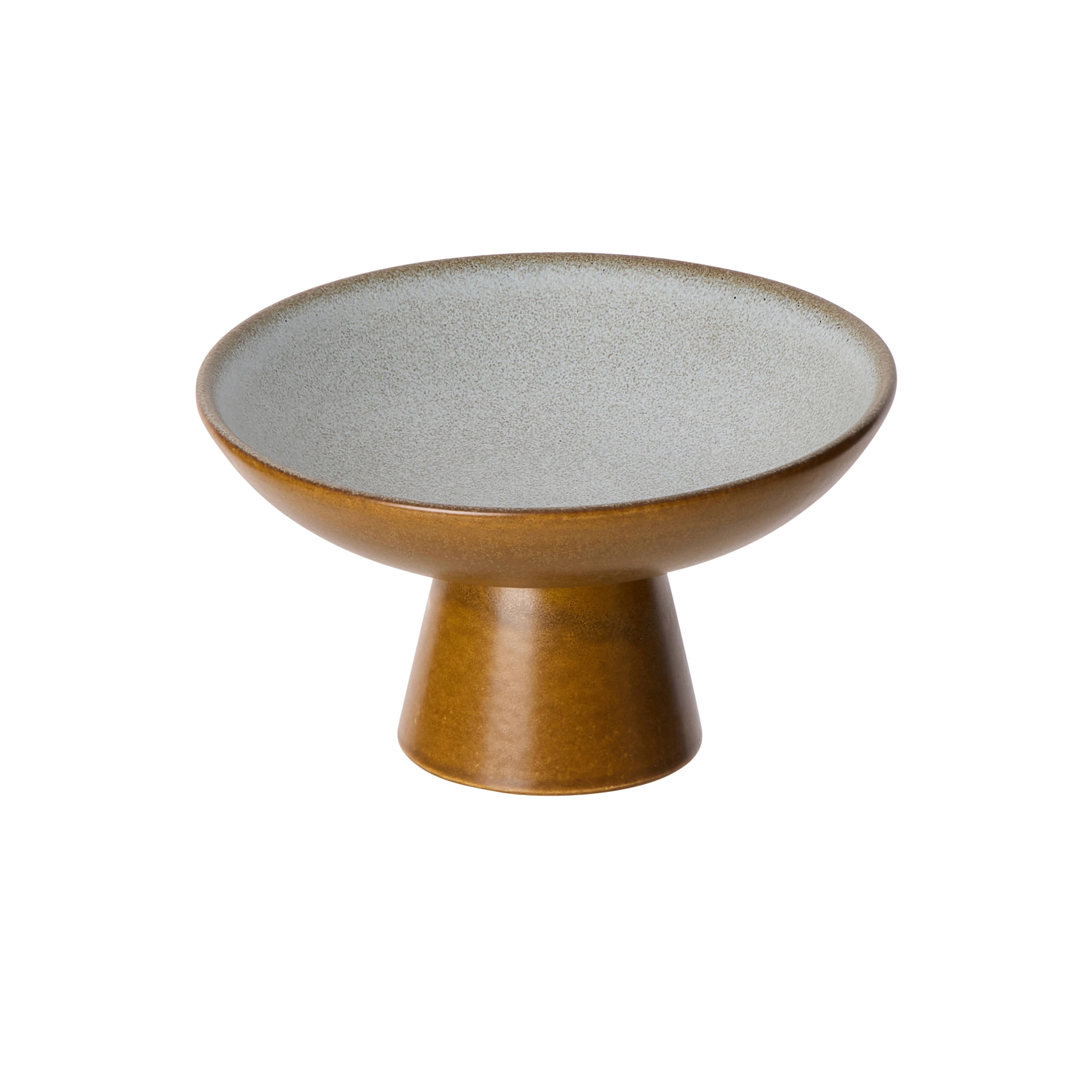 Davis & Waddell Rafe Footed Serving Bowl 15x15x9cm Grey & Brown