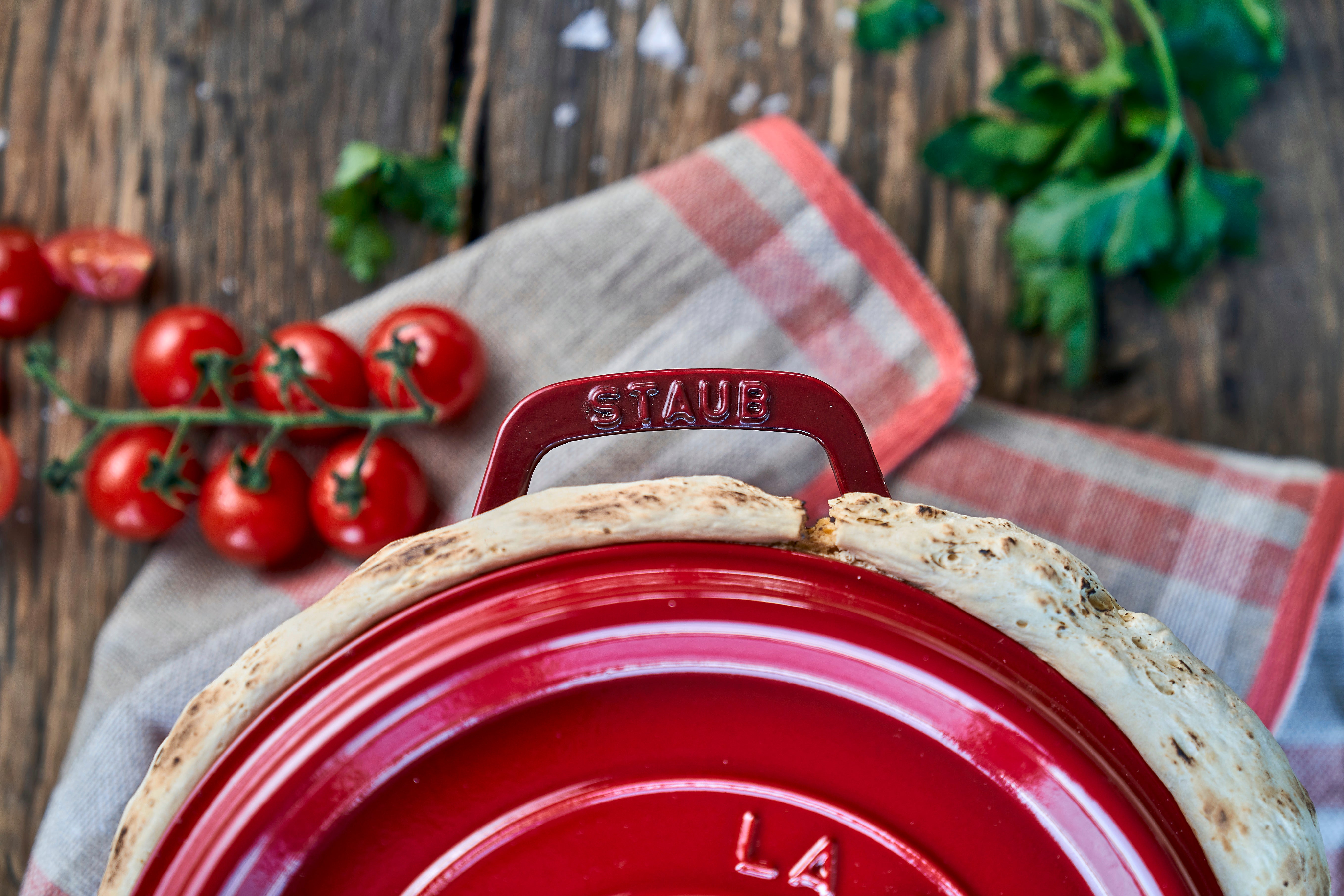 Staub Round Cocotte - 28cm Cherry Red
