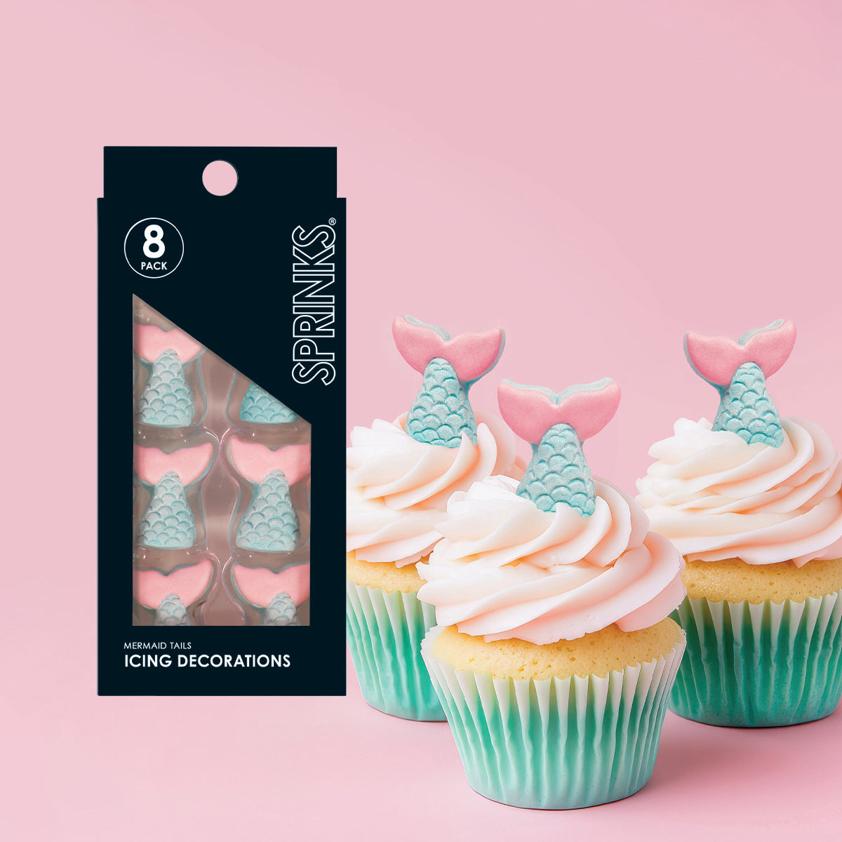 Sprinks Icing Decorations Mermaid Tails 8 Piece