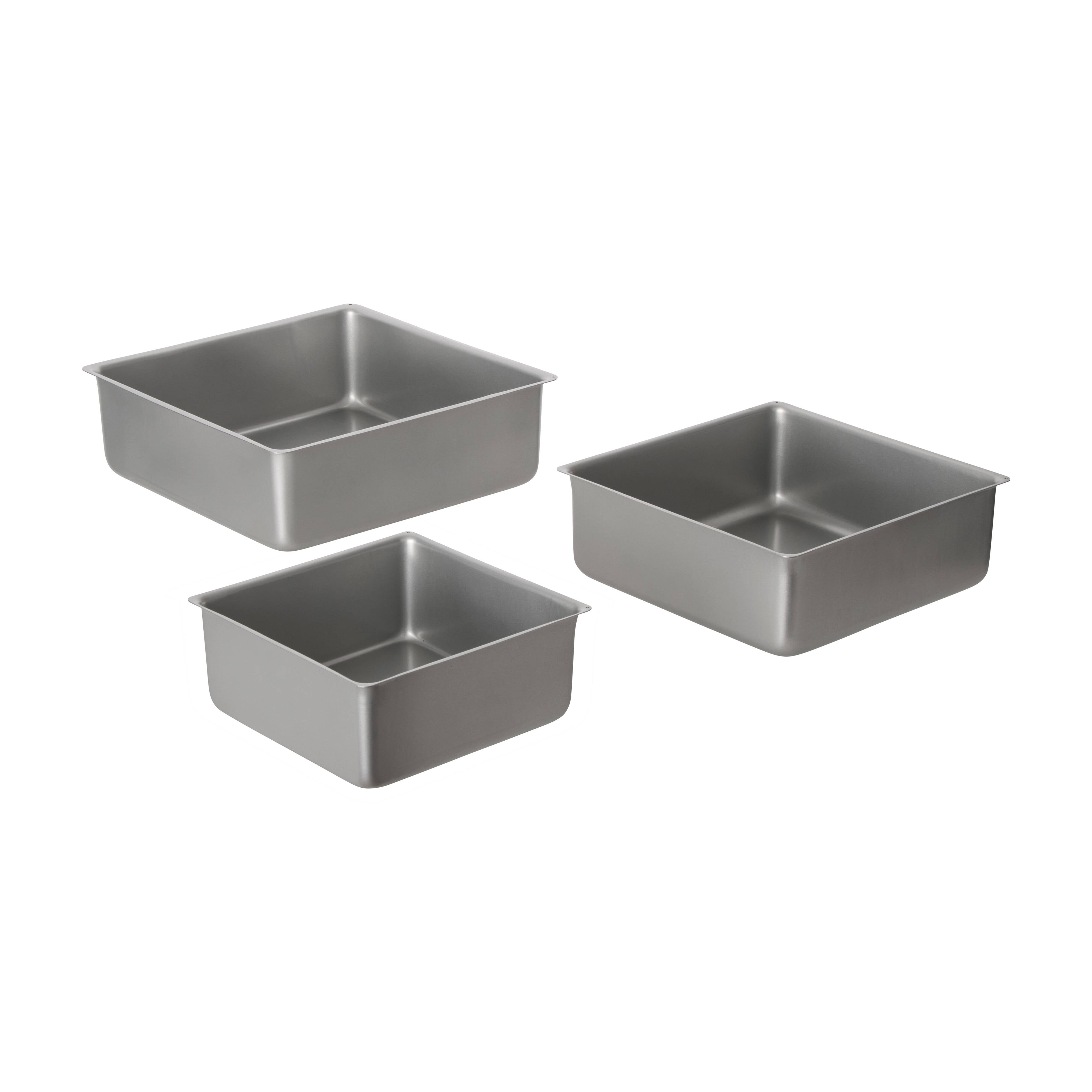 Davis & Waddell Non-Stick Square Cake Pan 3 Piece Set Cream