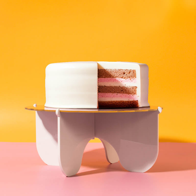 Cake & Candle Plateau Gateau Cake Stand Silver & White 3 Piece