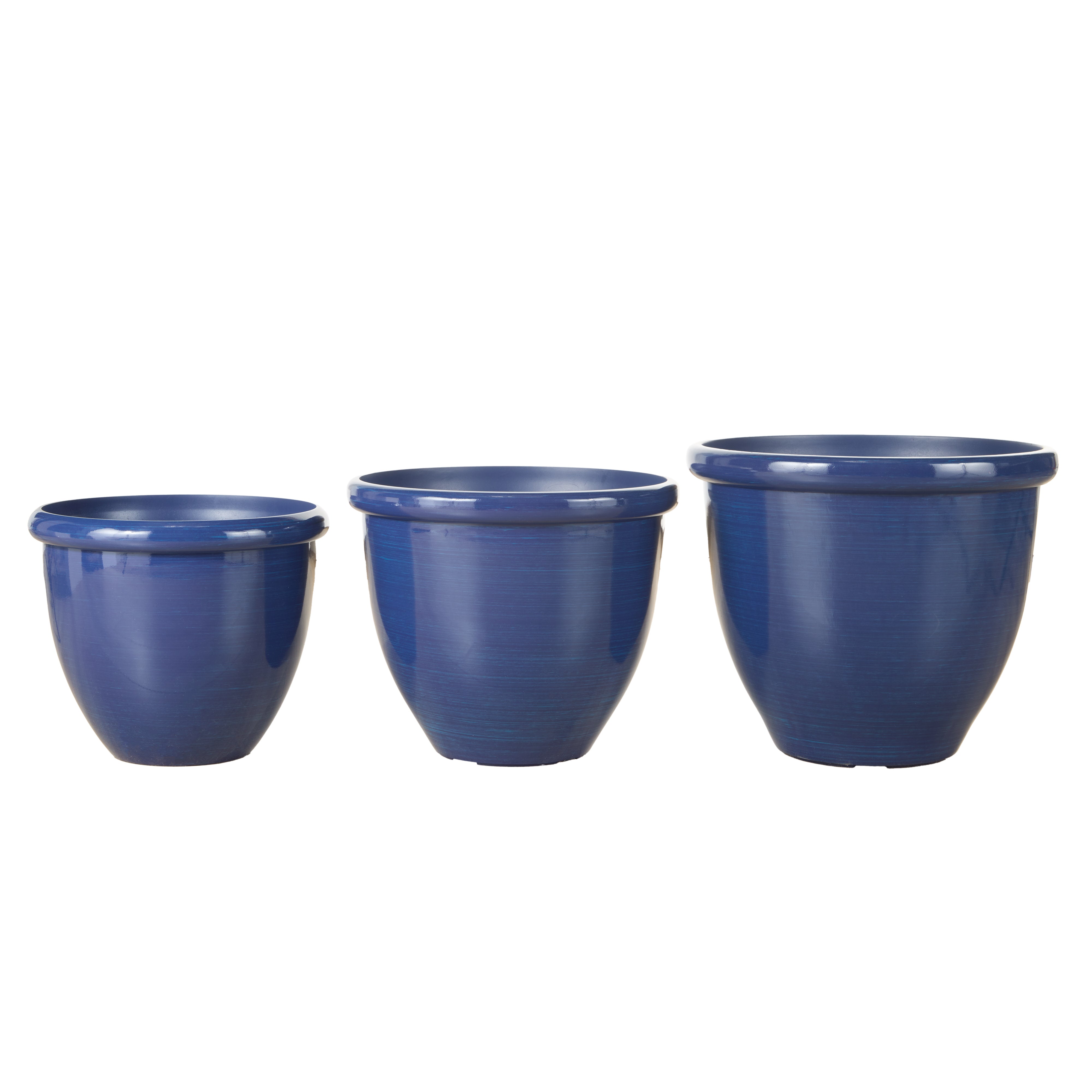 Rogue Milan Glaze Look Planter 3pcs Set Blue