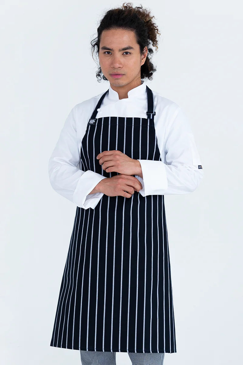 Aussie Chef Bib Apron - Black/White