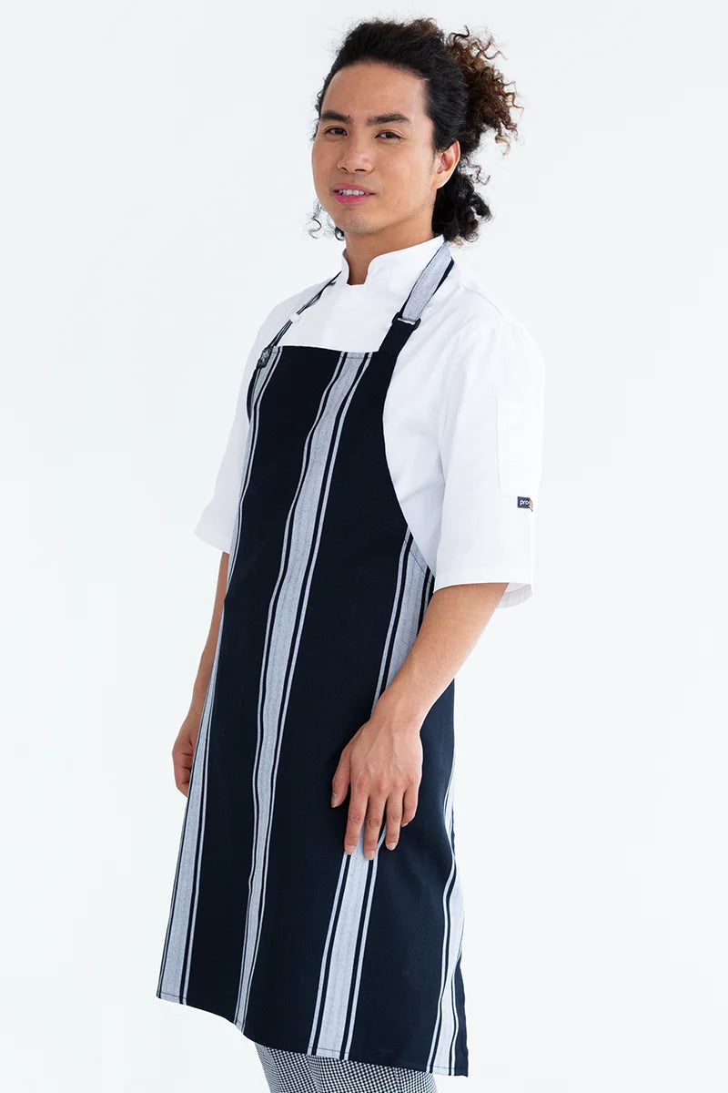 Aussie Chef Chef Butchers Bib Apron - Navy/White