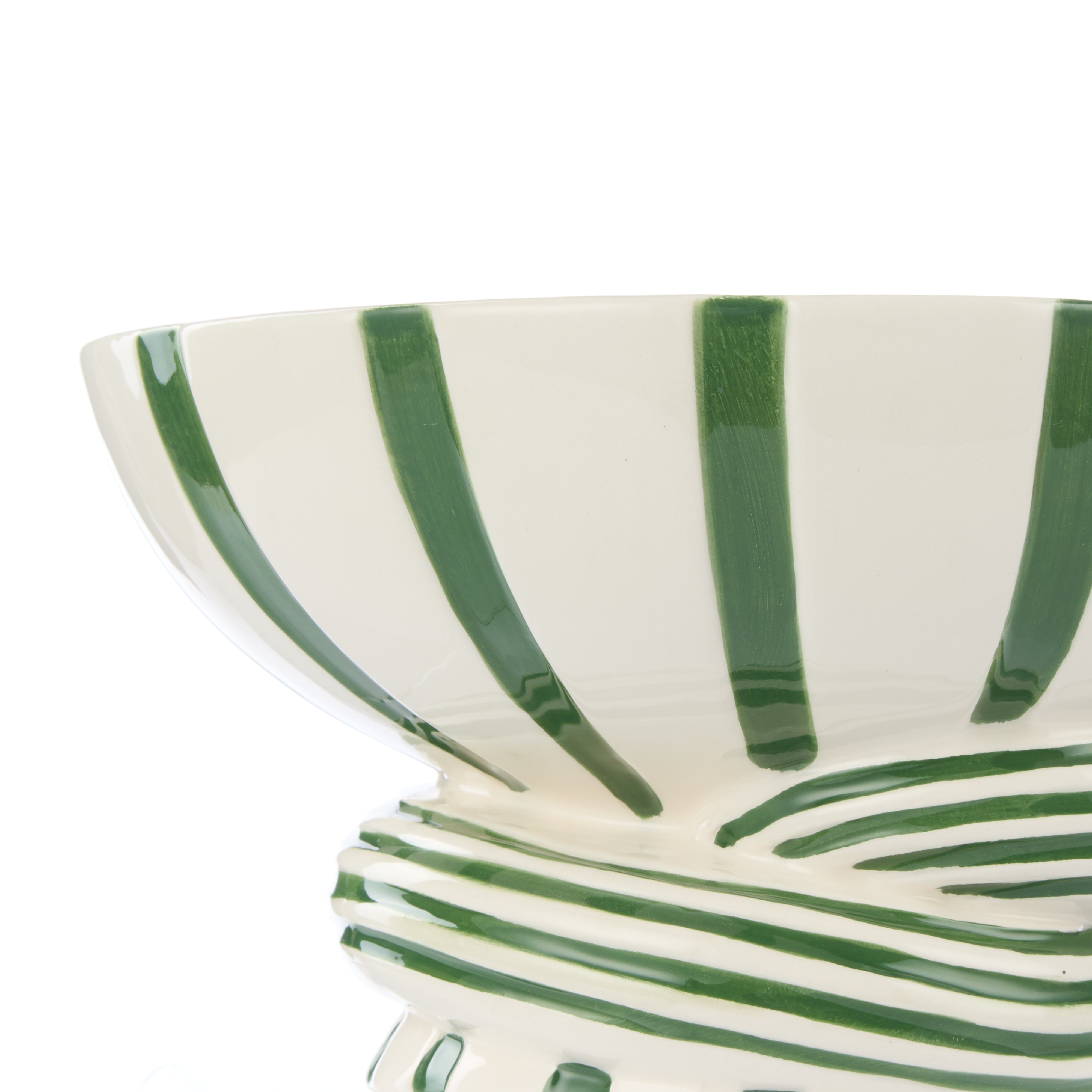Emporium Lulu Collection Twist Stripe Bowl Green