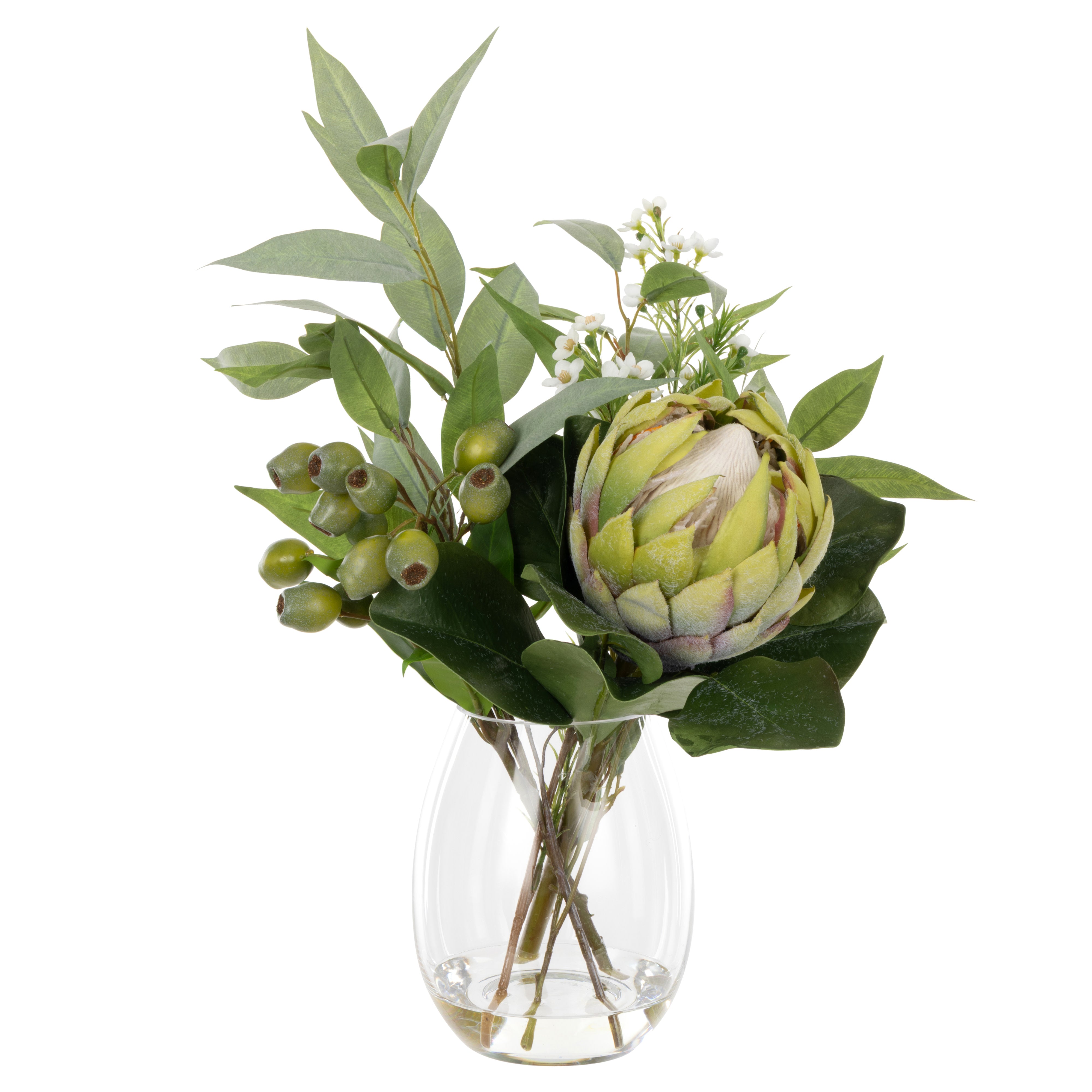 Rogue Grand Protea Native Mix - Claire Vase Green 54cm