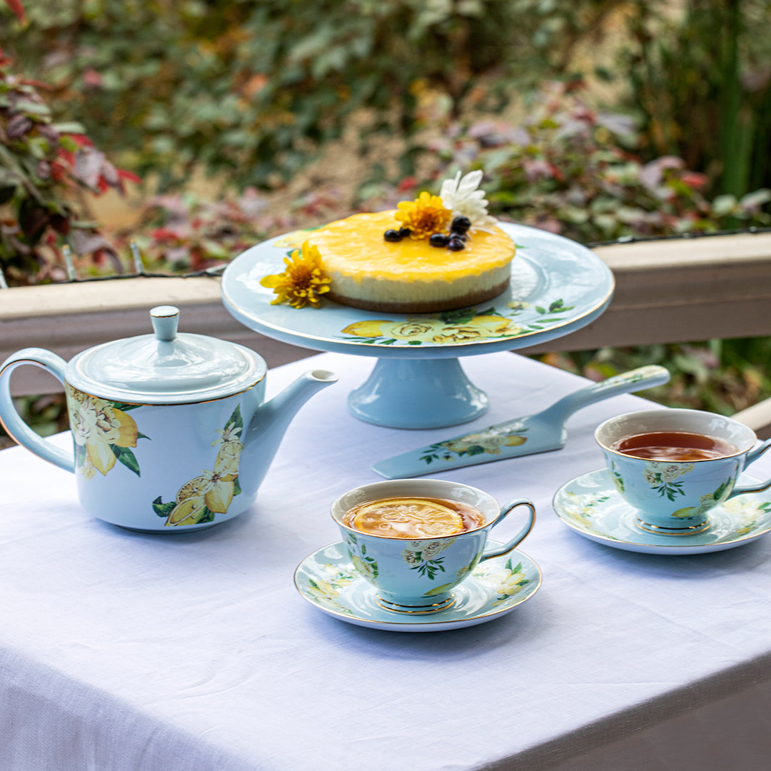 Ashdene Citrus Blooms Teapot & 2 Teacup Set