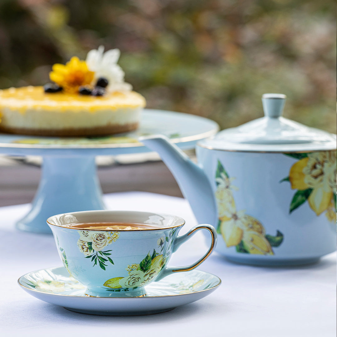 Ashdene Citrus Blooms Teapot & 2 Teacup Set