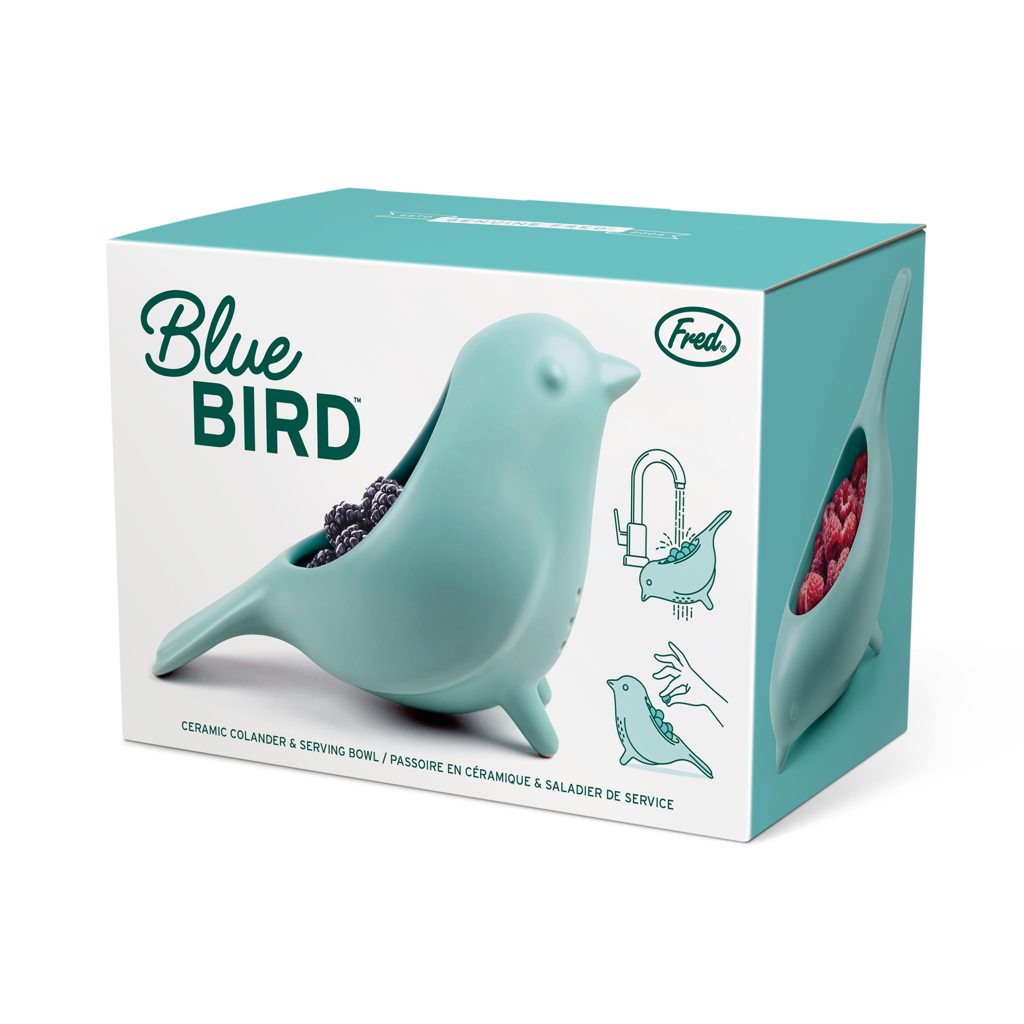 Fred Blue Bird Colander Blue