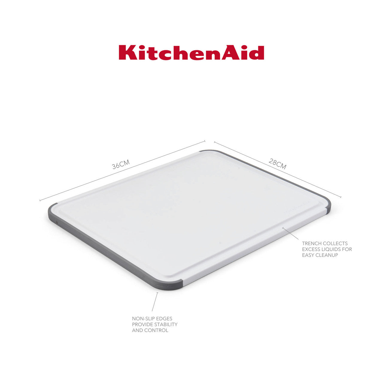 KitchenAid Classic Polypropylene Non-Slip Chopping Board 35 x 28cm