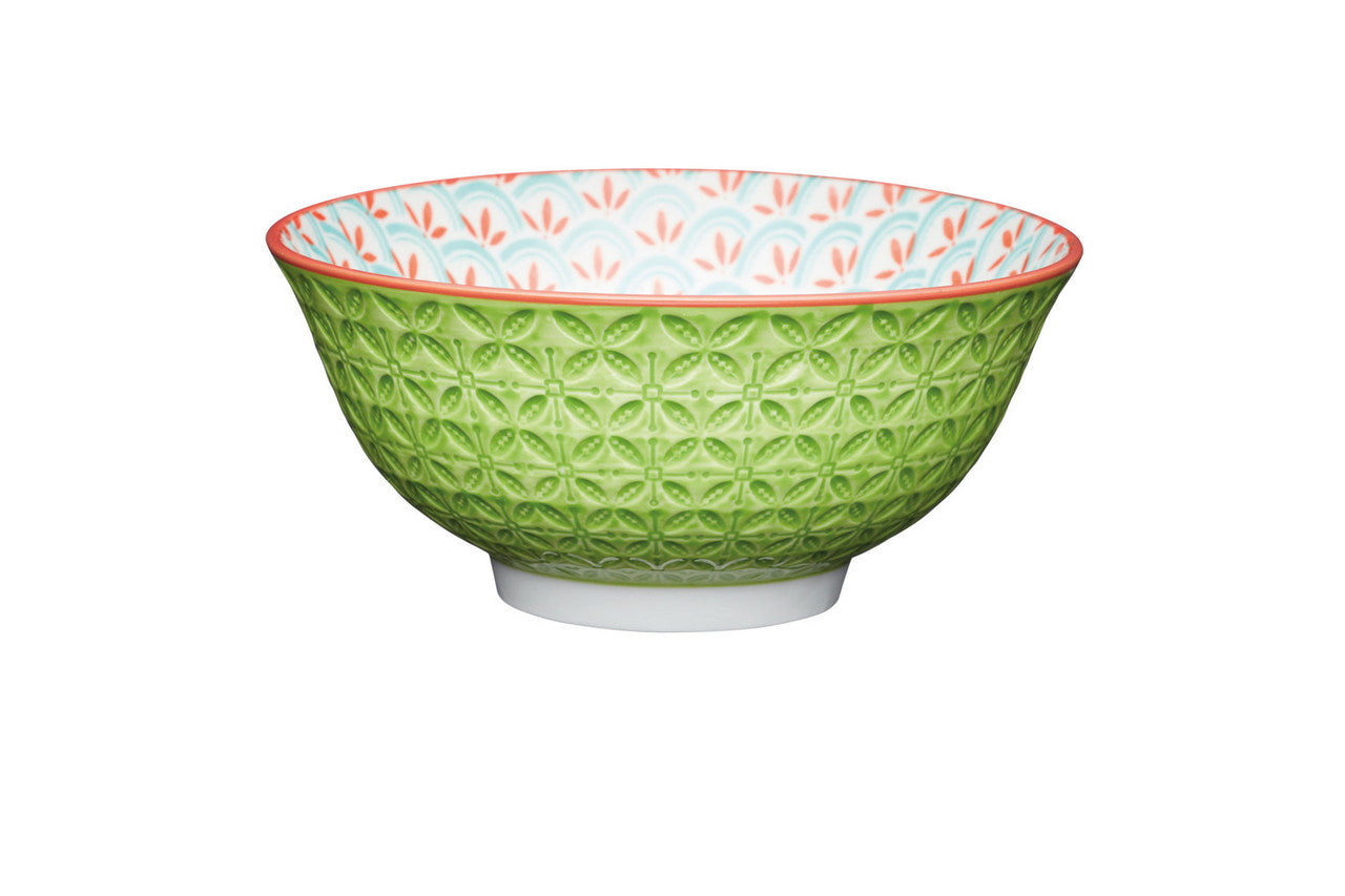 Mikasa Glazed Stoneware Bowl 15.5cm (Geometric Lime)