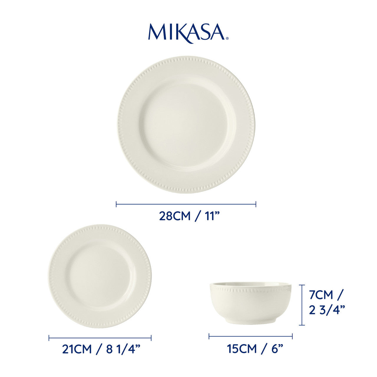 Mikasa Cranborne Stoneware Dinner Set 12 Piece (Cream)
