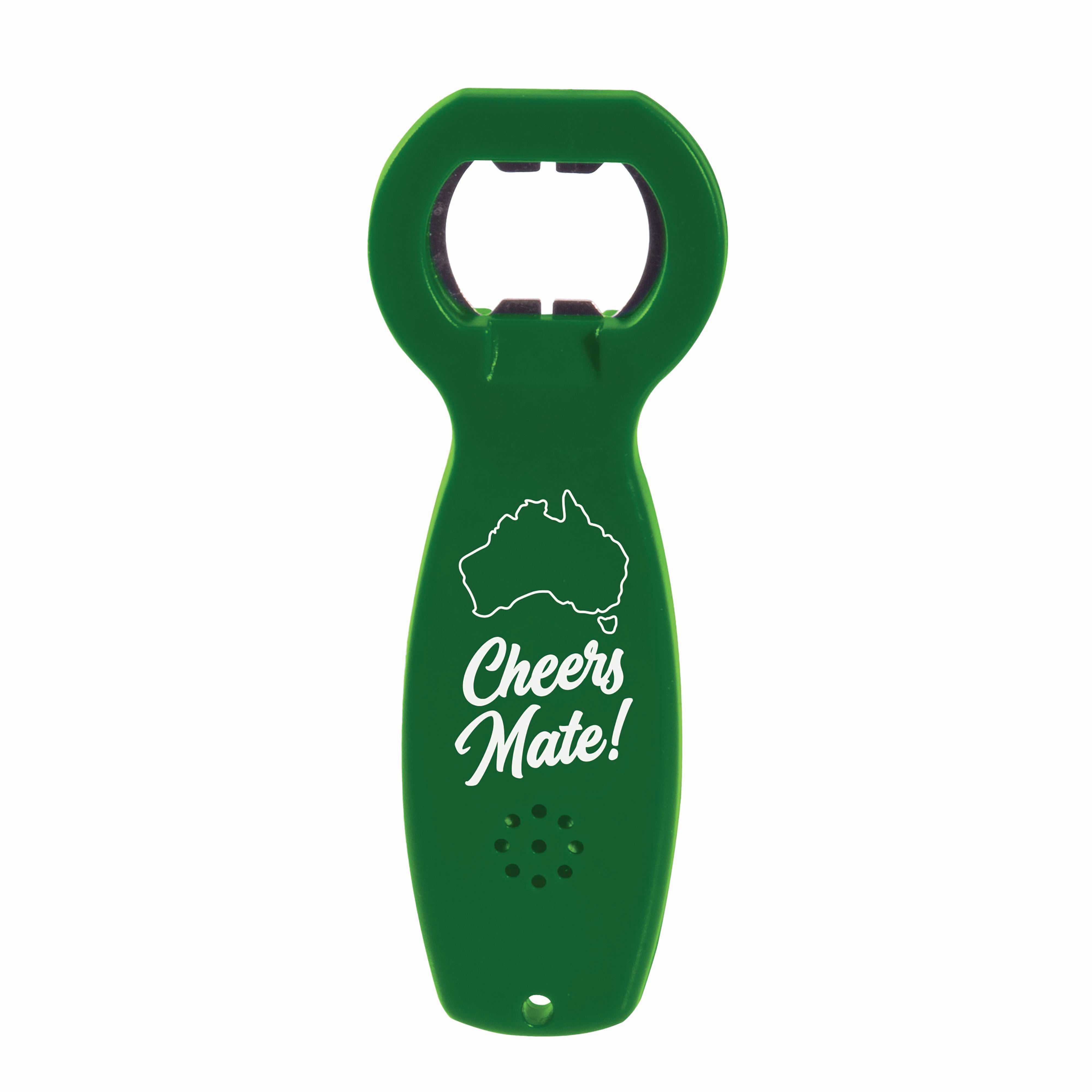 Australian Collection Cheers Mate Bottle Opener with Sound Green
