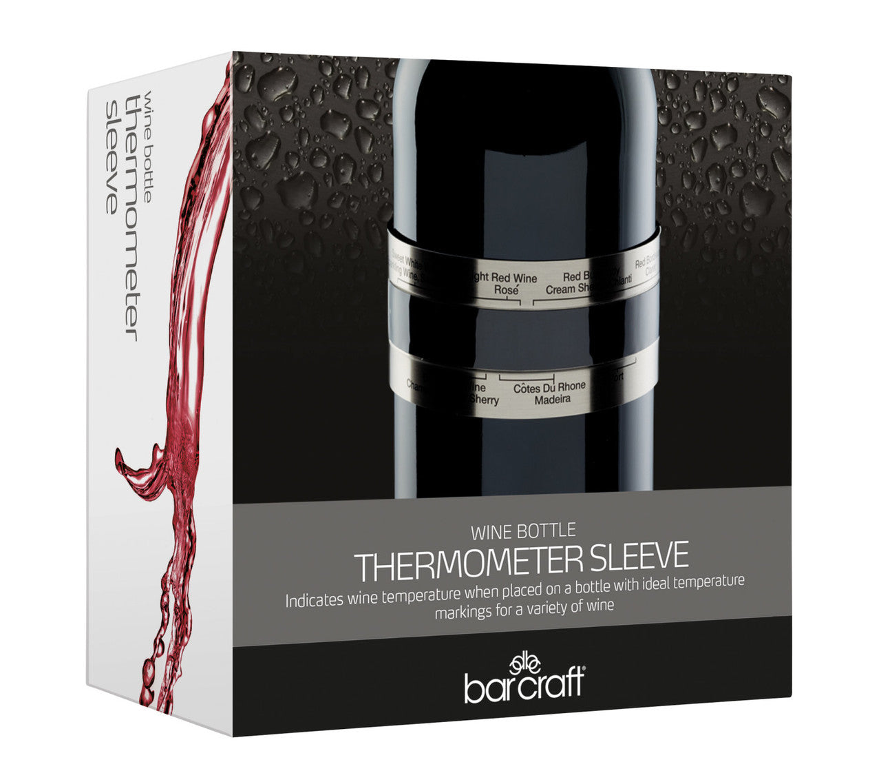 BarCraft Deluxe Wine Bottle Thermometer Sleeve