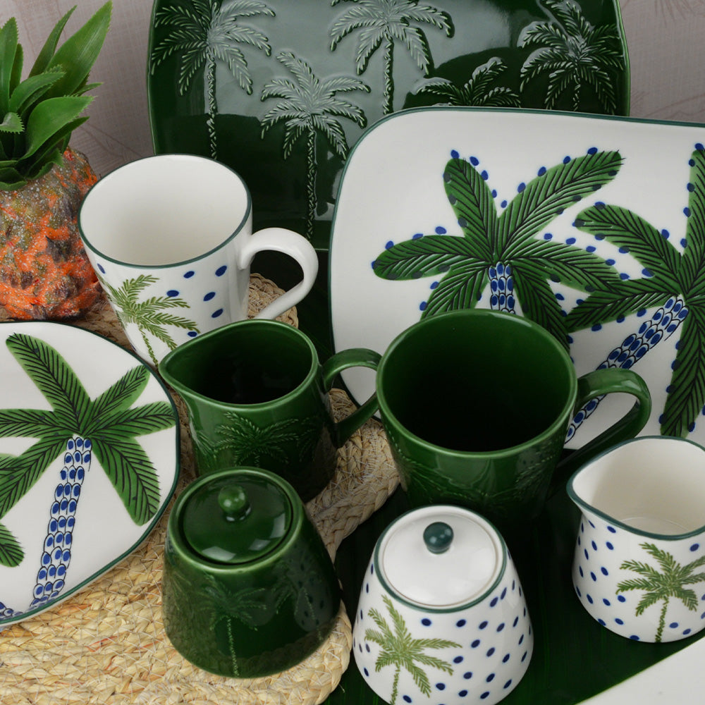 Annabel Trends Coconut Bay Coffee Mug Set 2pc Green Palm