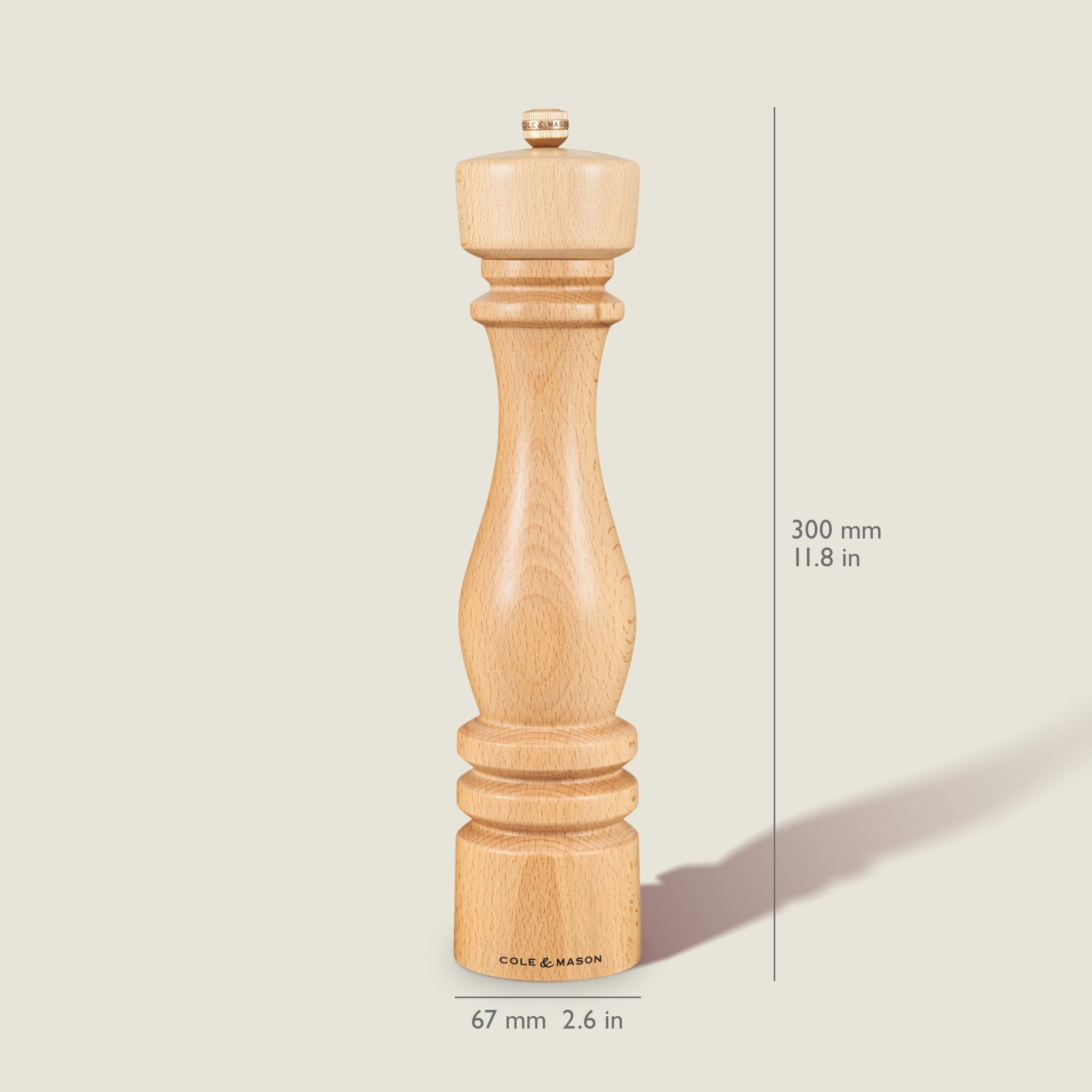 Cole & Mason London Pepper Mill 300mm Natural Beech