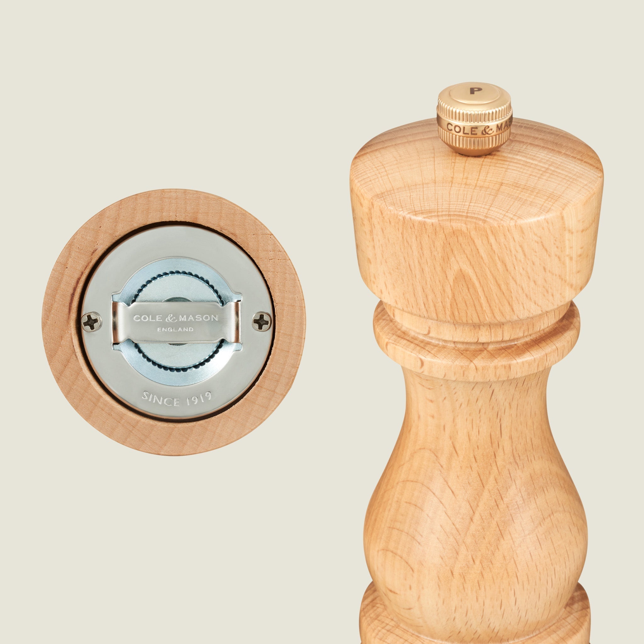 Cole & Mason London Pepper Mill 180mm Natural Beech