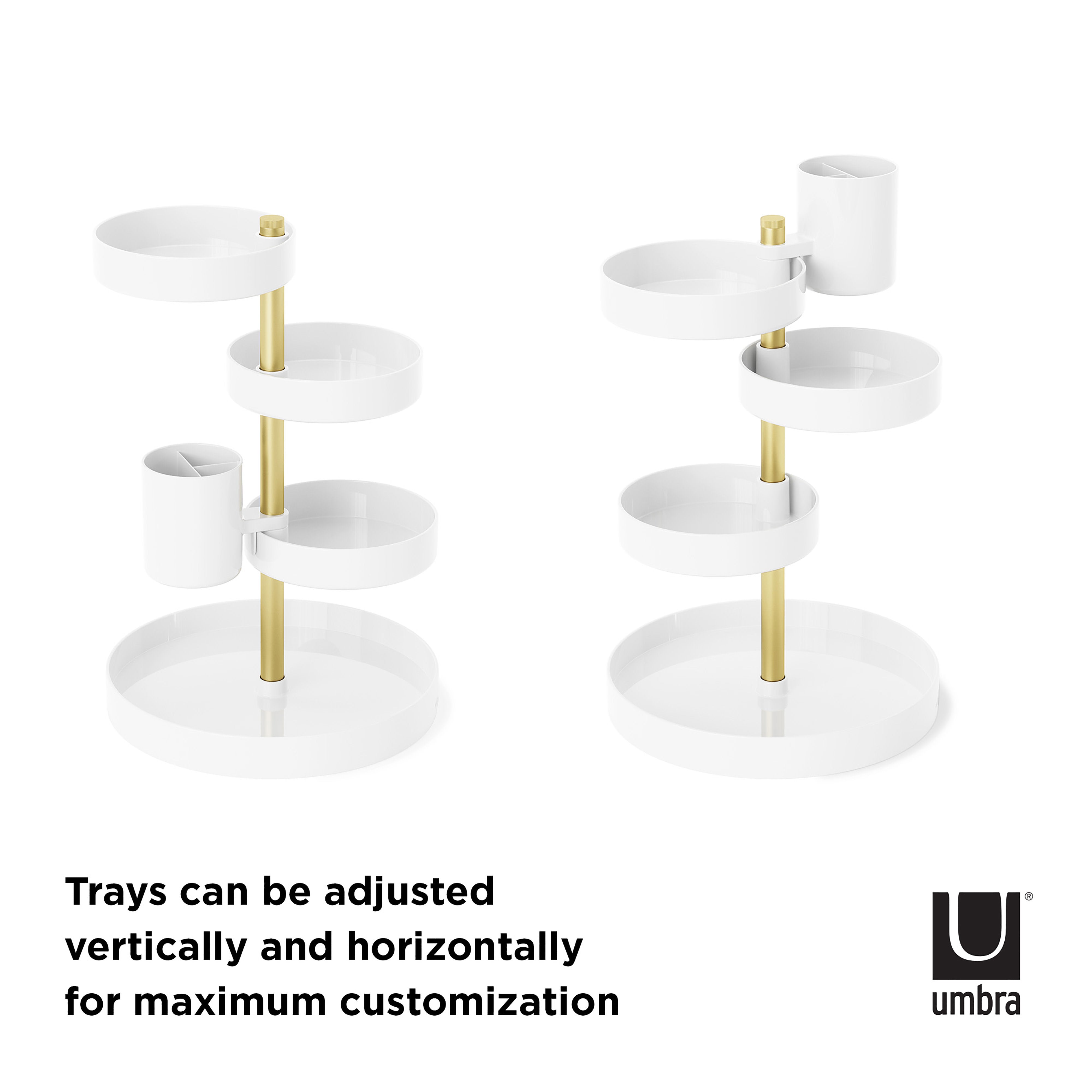 Umbra Pirouette Organizer White & Brass