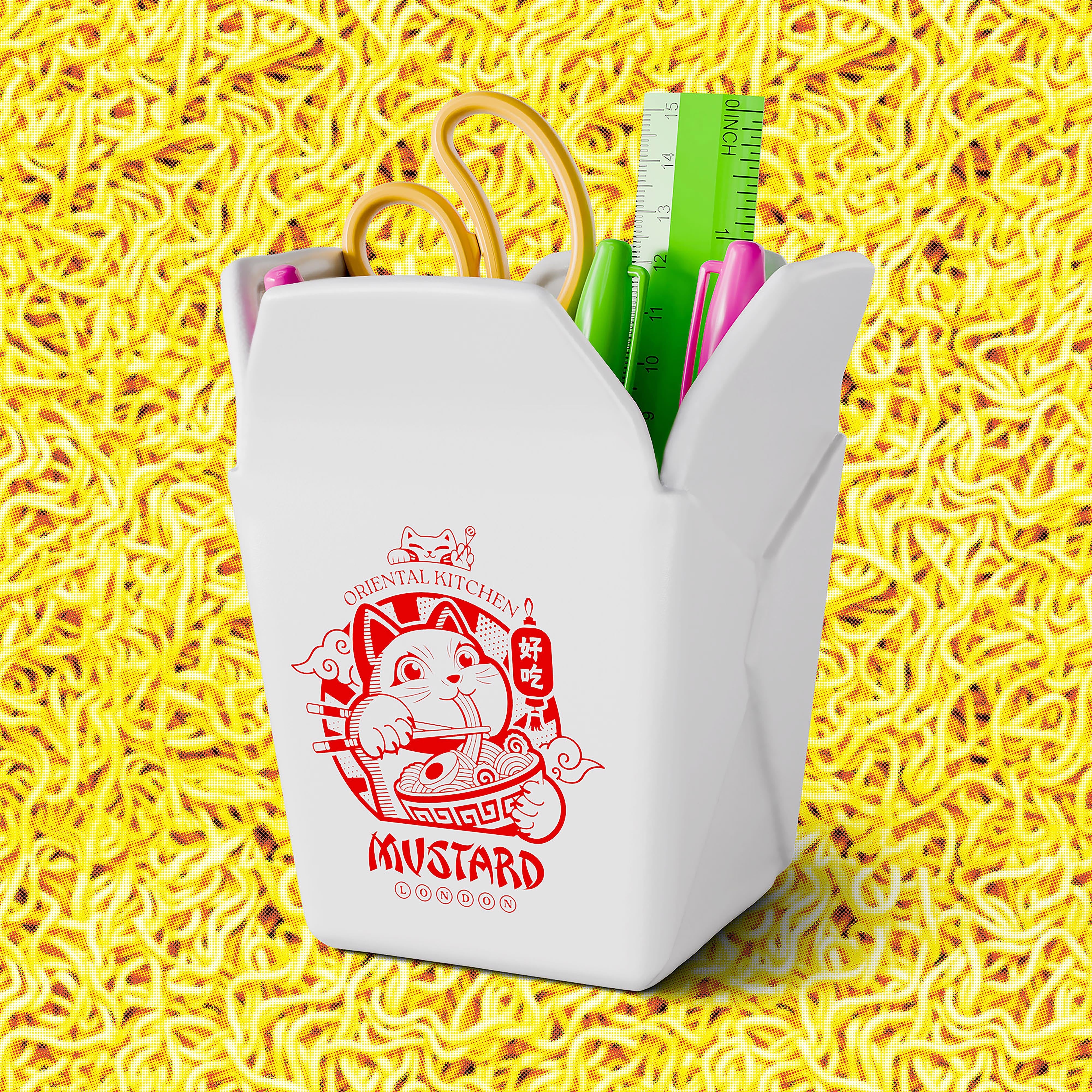 Mustard Takeaway Pen Pot